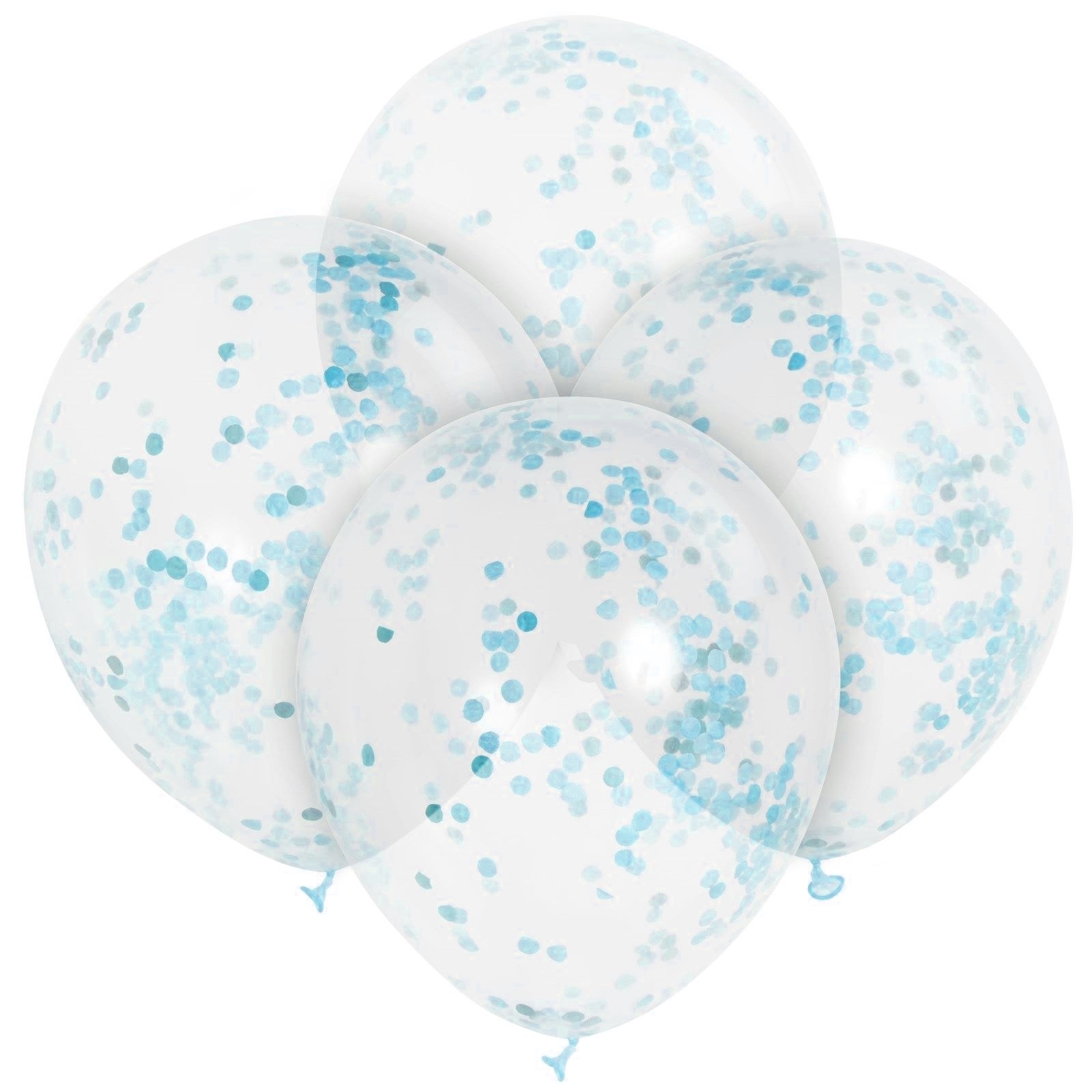 Light Blue Confetti Balloons (Pack of 6)