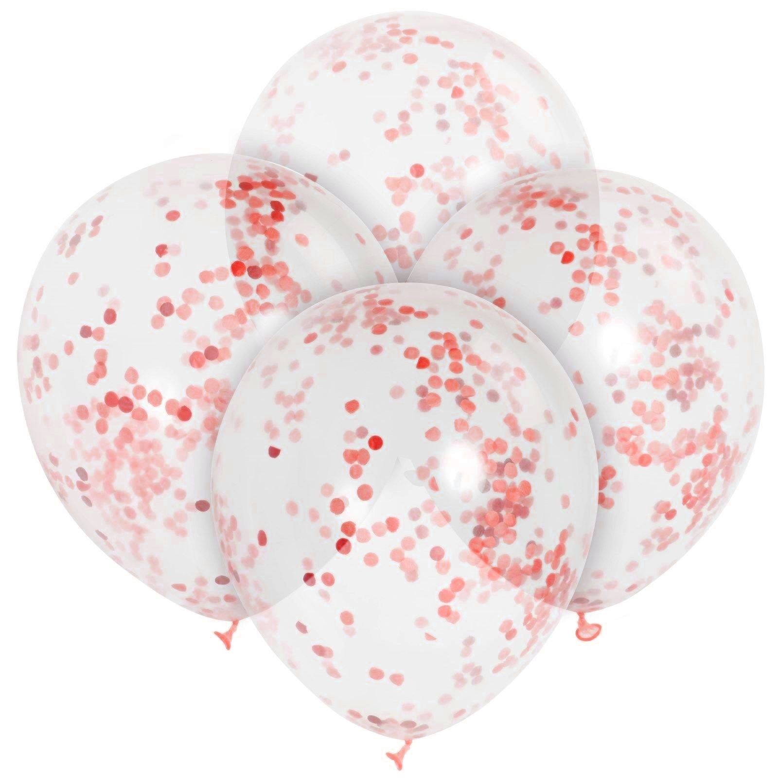 Red Confetti Balloons (Pack of 6)