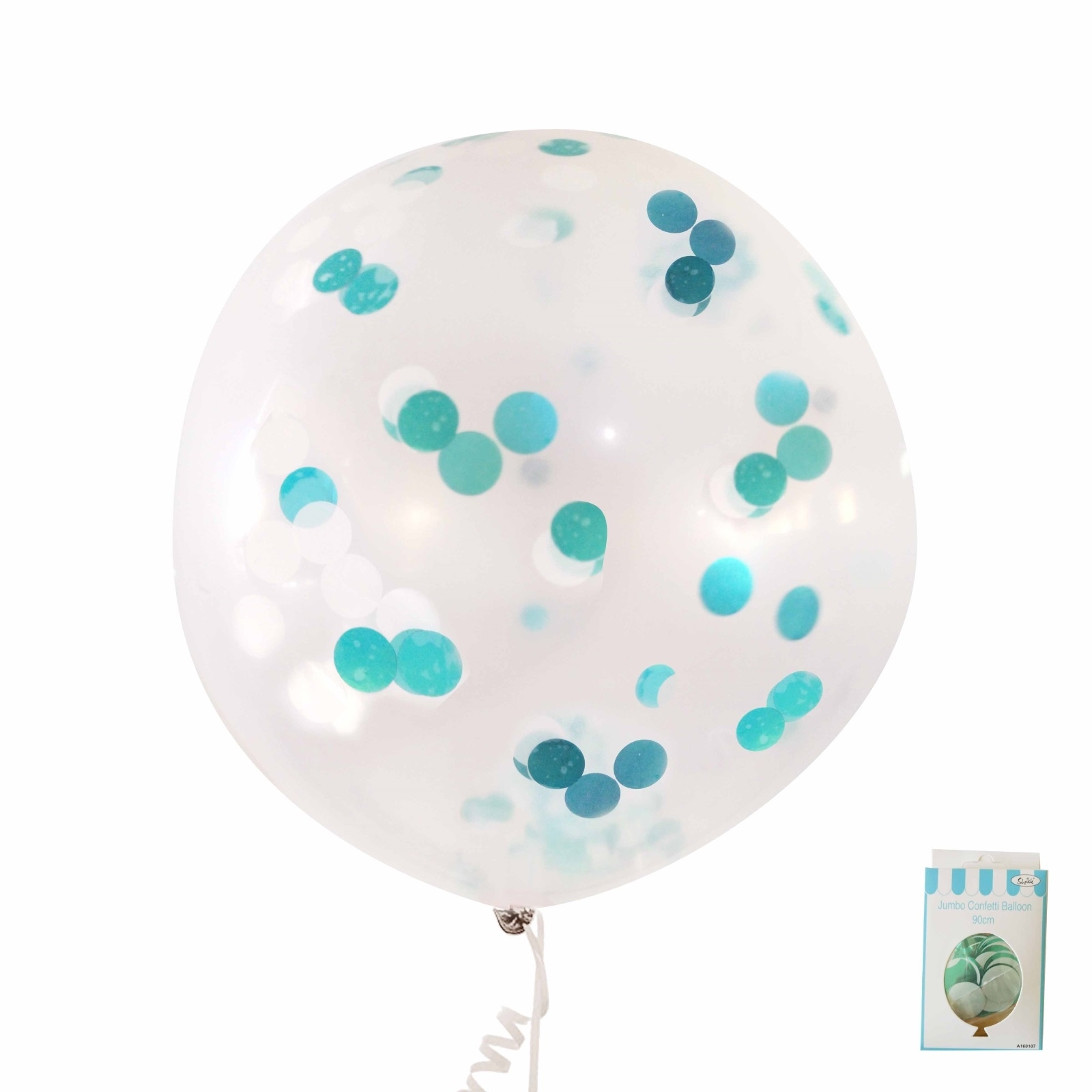 Jumbo 90cm Blue Confetti Balloon