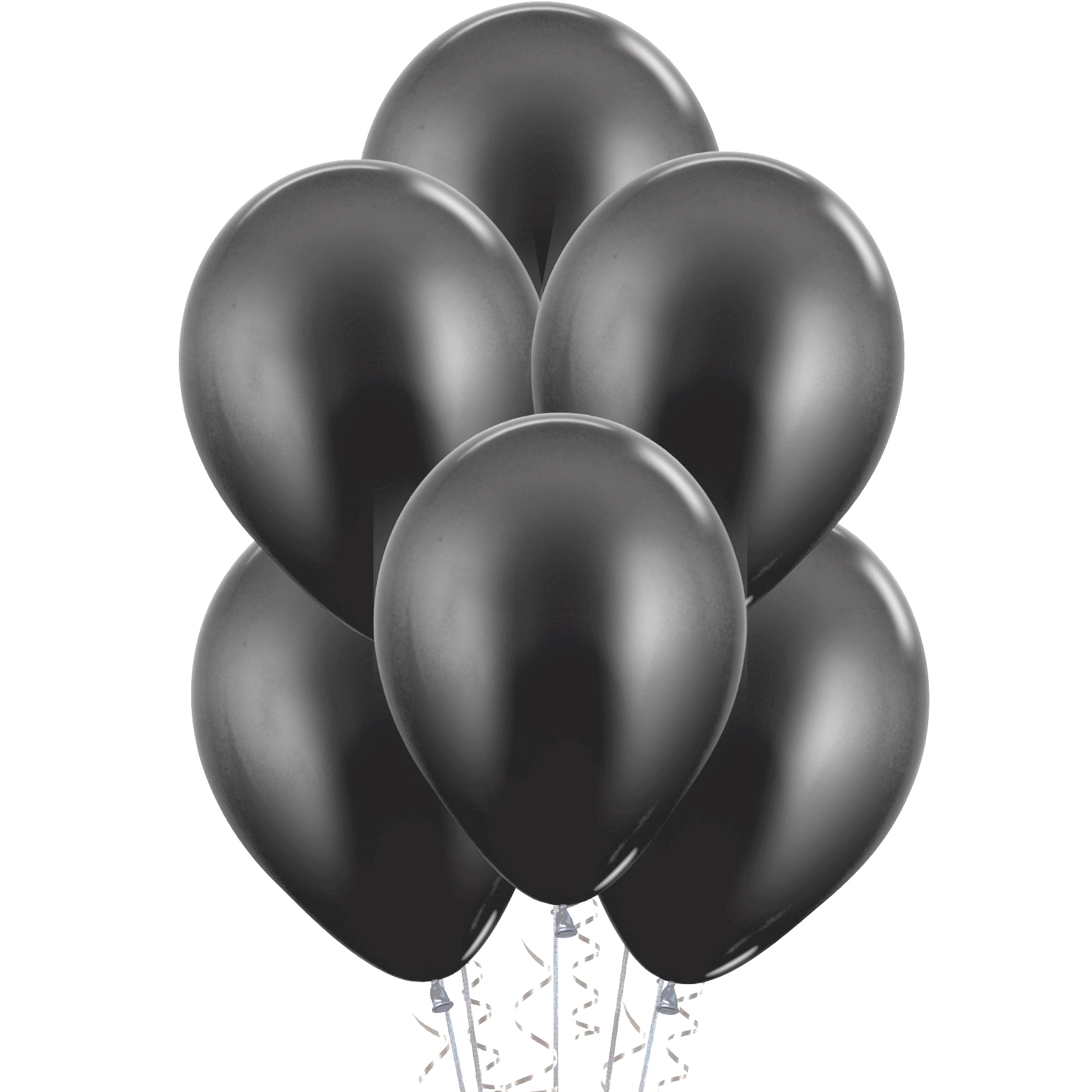 Black Metallic Latex Balloons 30cm Round (Pack of 25)