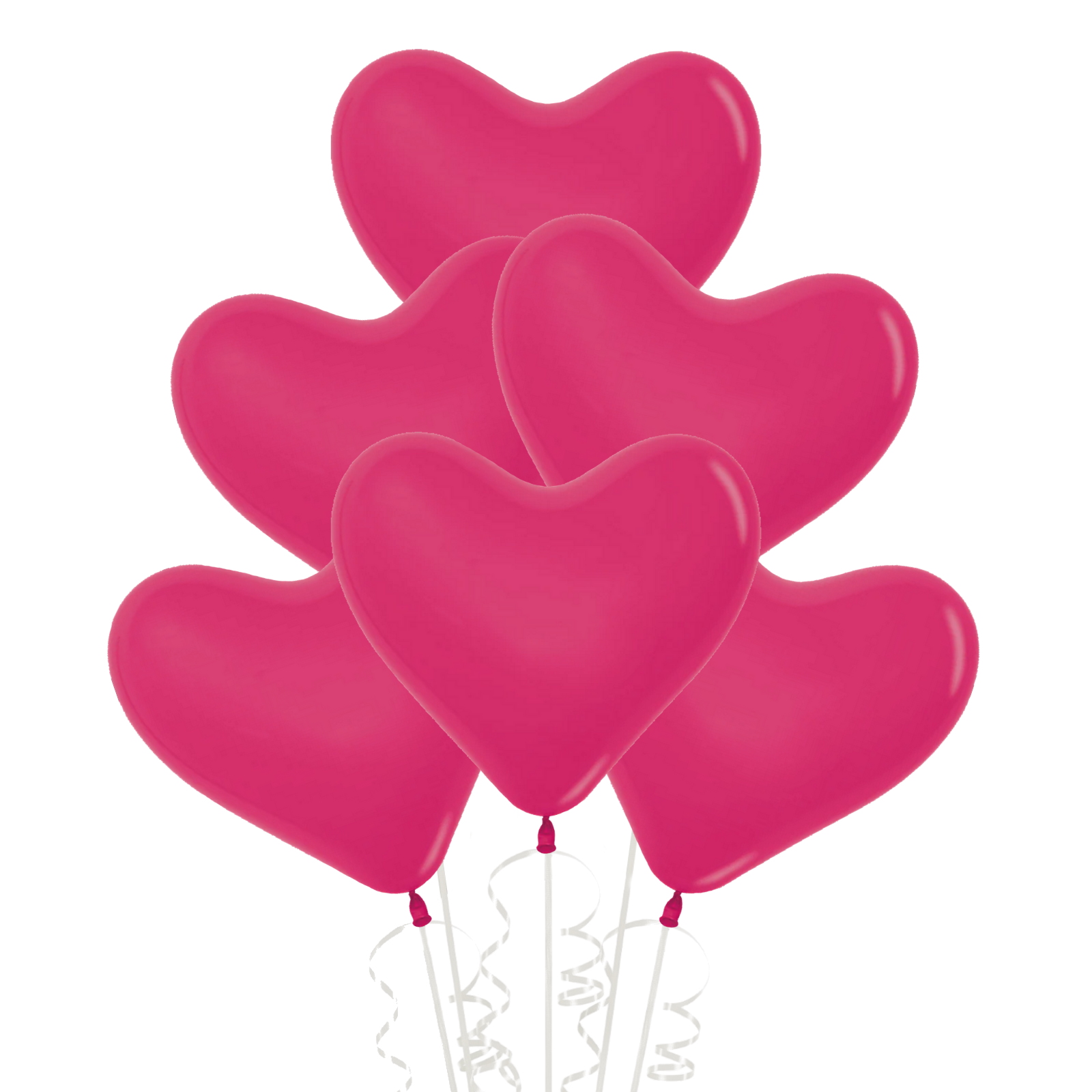 Fuchsia Heart Shaped Balloons (Pack of 12)