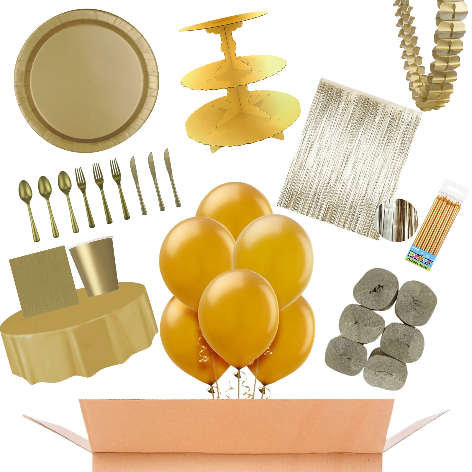 Gold Mega Party Set for 8 Guests