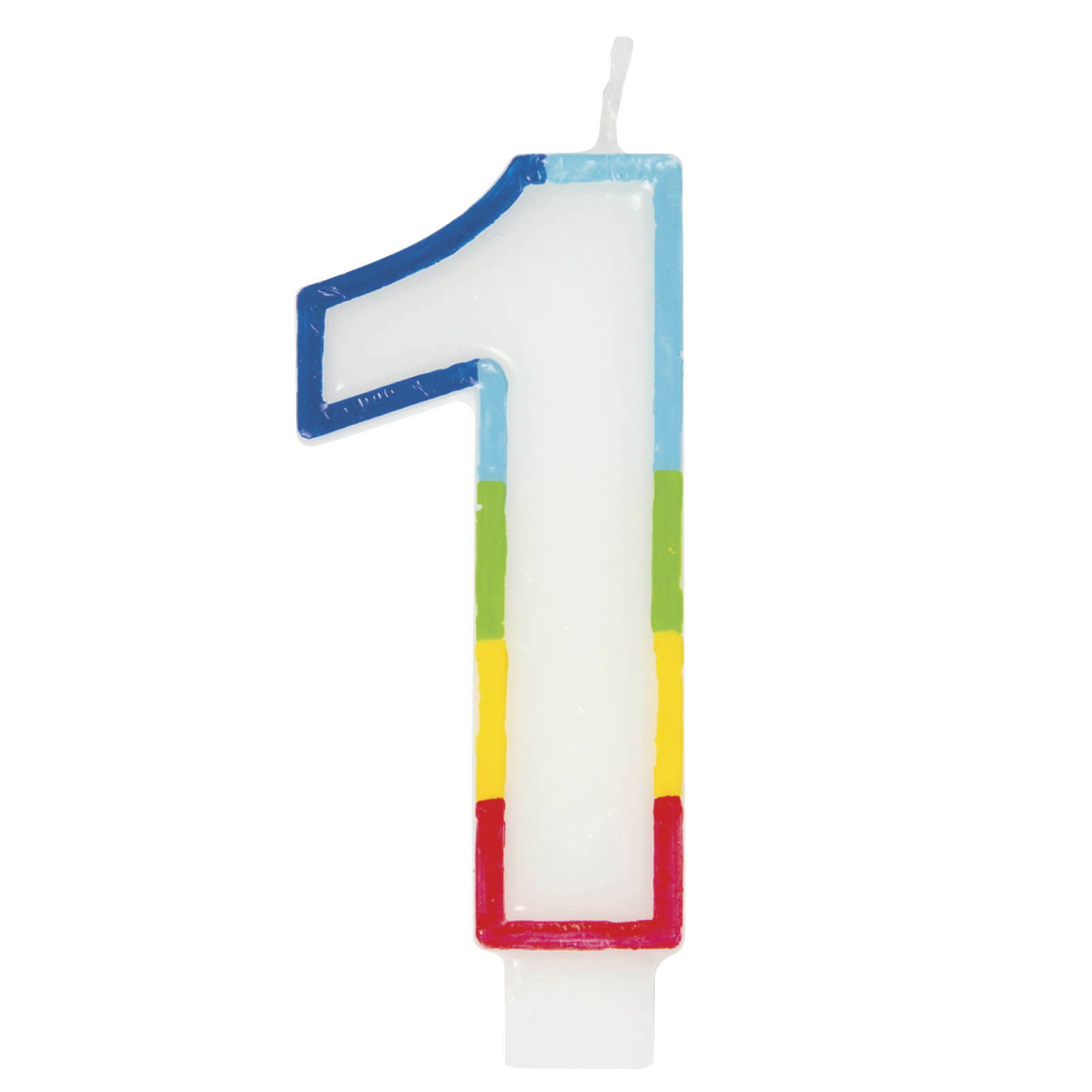 Rainbow Number 1 Candle 
