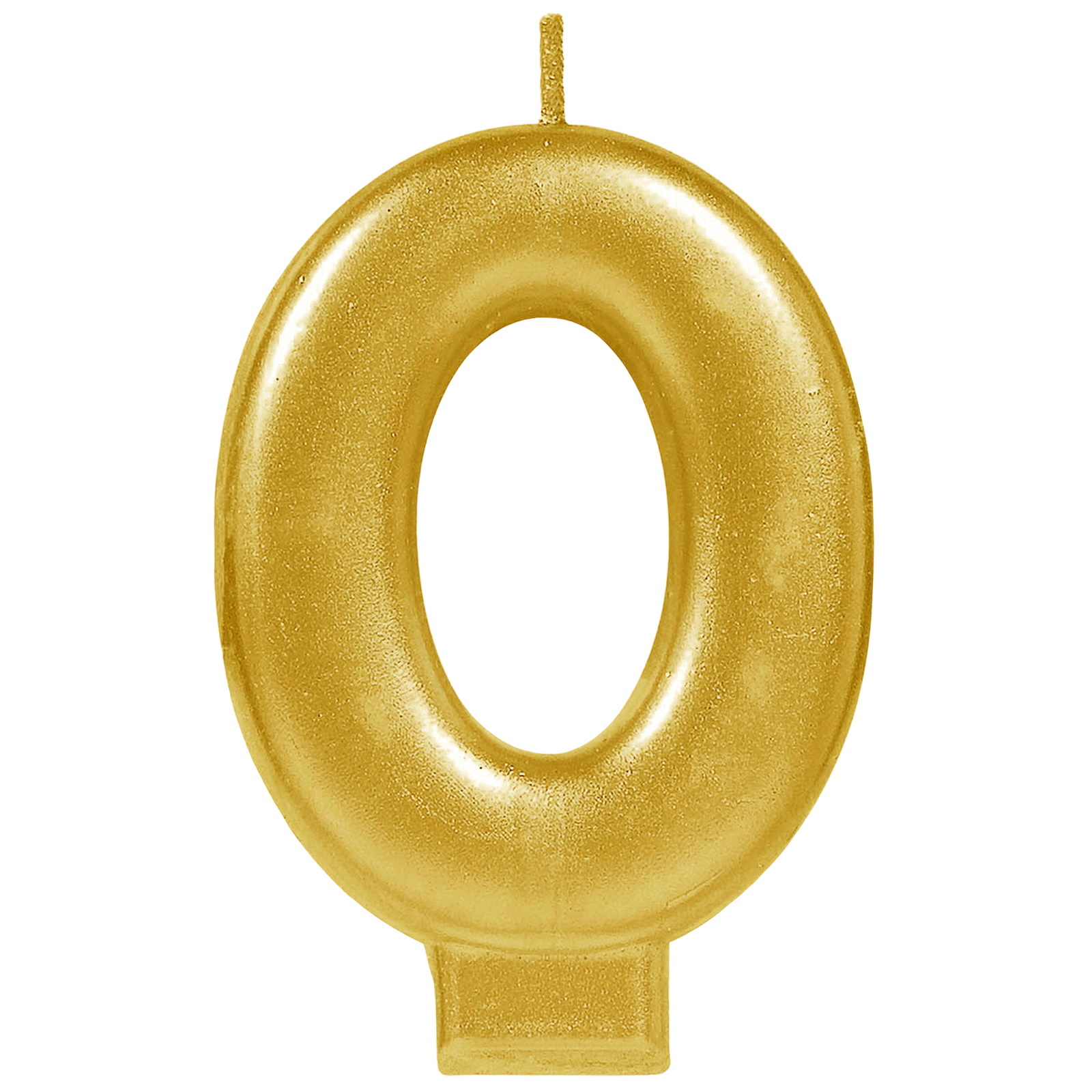 Metallic Gold Number 0 Candle 