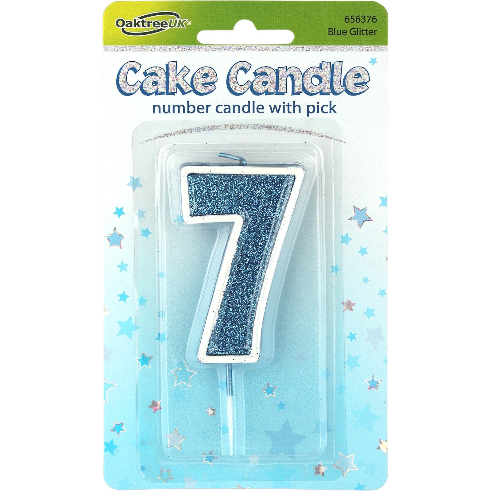 Sparkling Fizz Blue Number 7 Candle