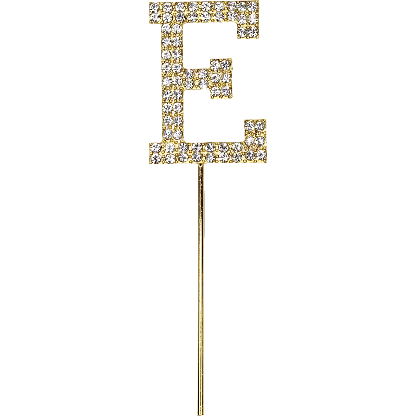 Gold Diamante Letter E Cake Topper 