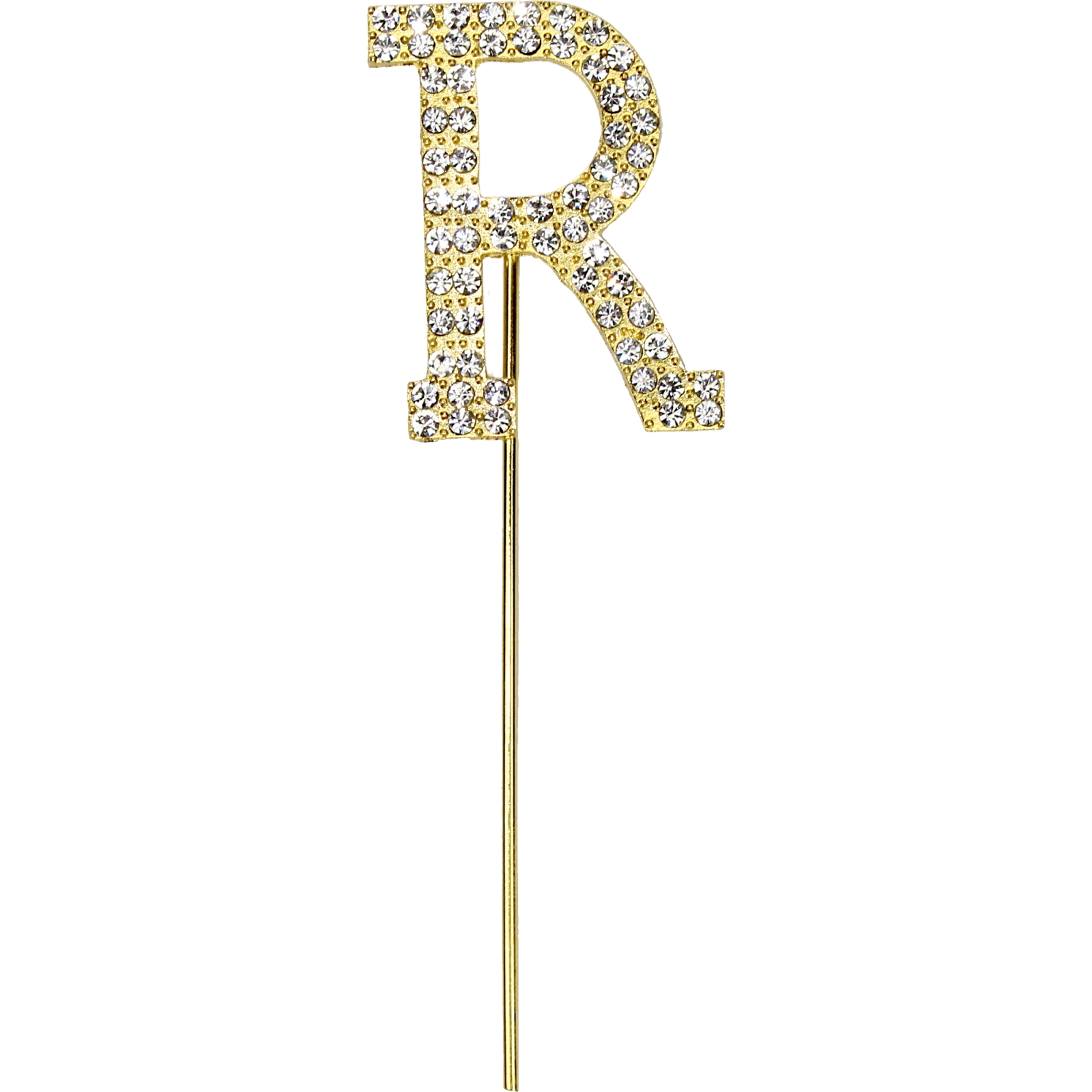 Gold Diamante Letter R Cake Topper 