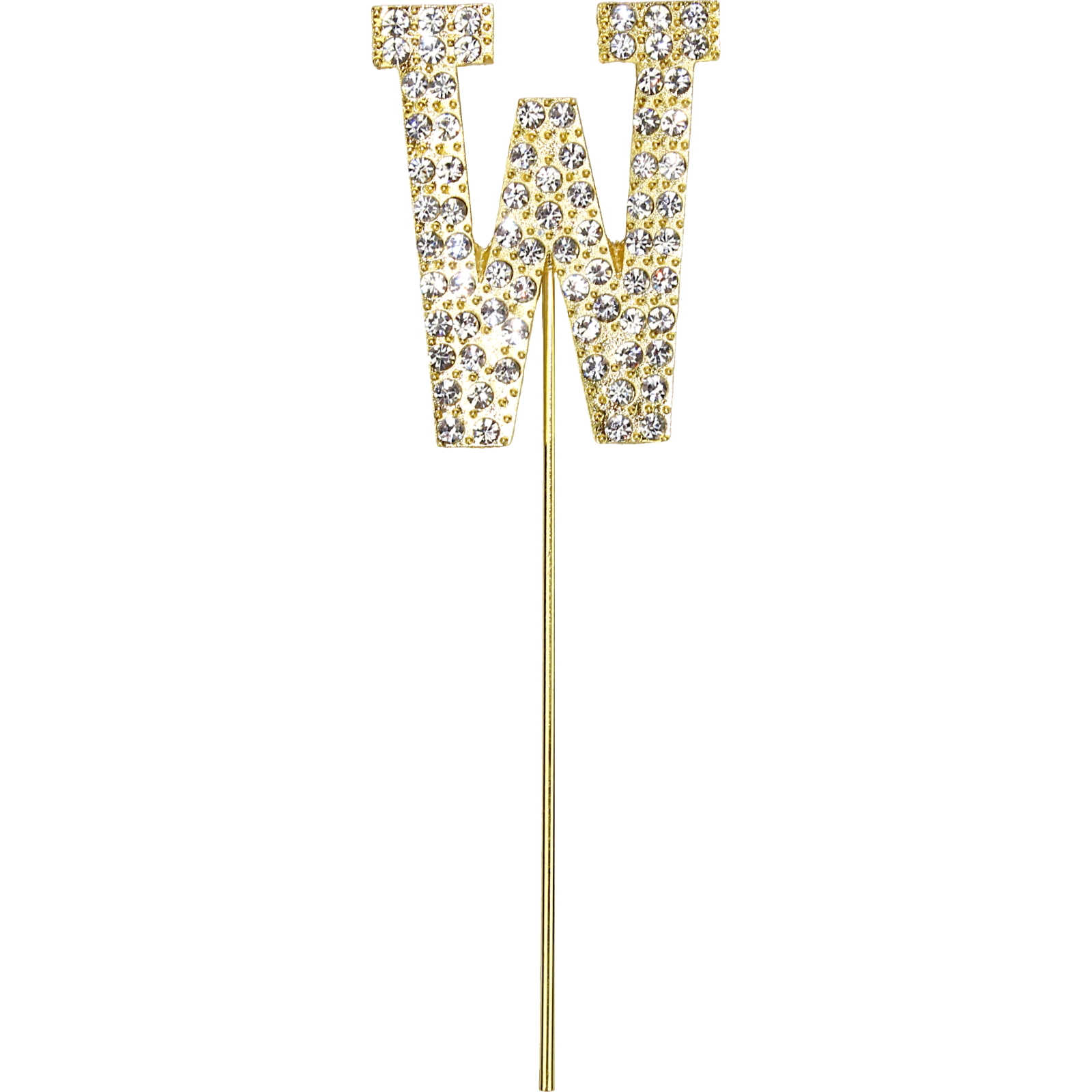 Gold Diamante Letter W Cake Topper 