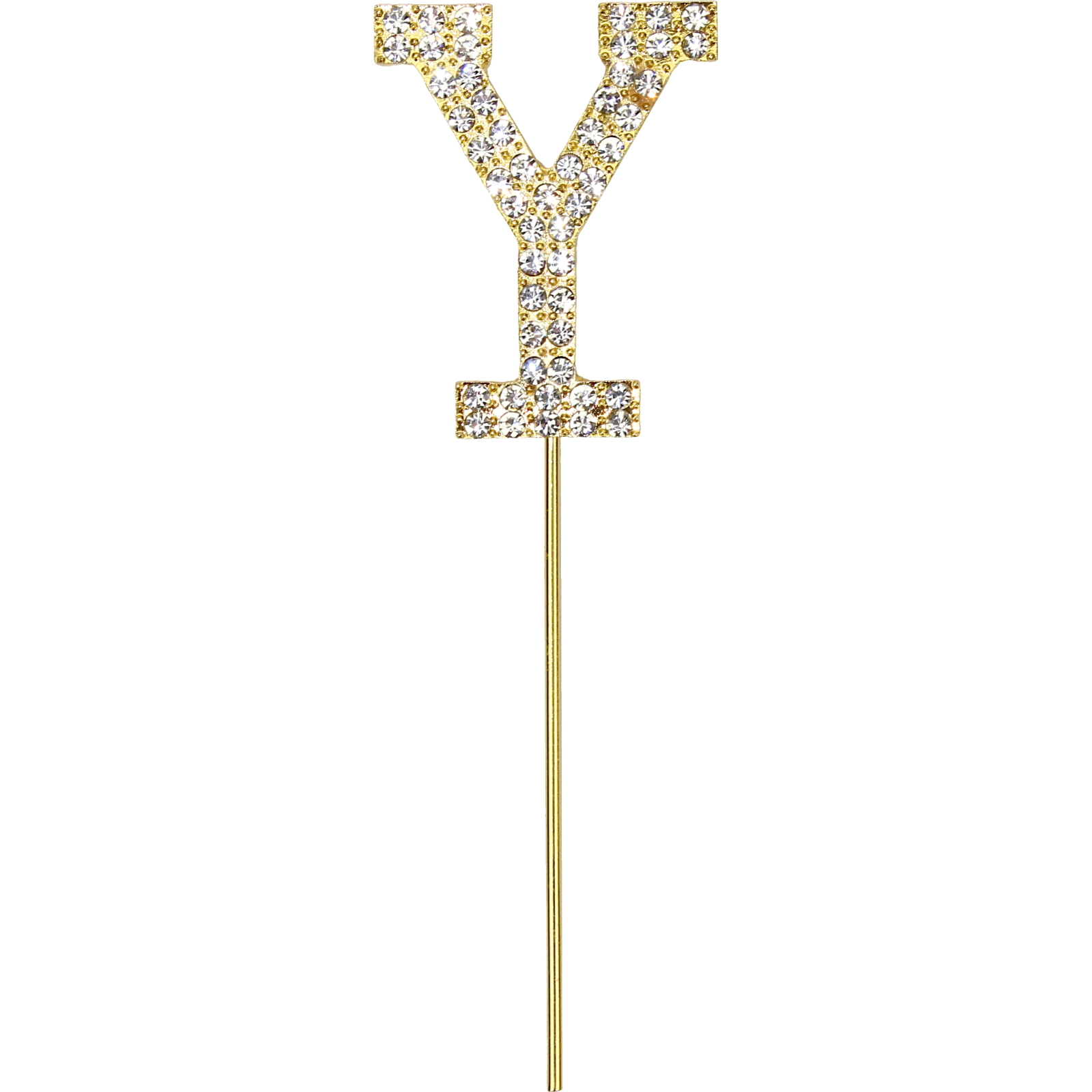 Gold Diamante Letter Y Cake Topper 