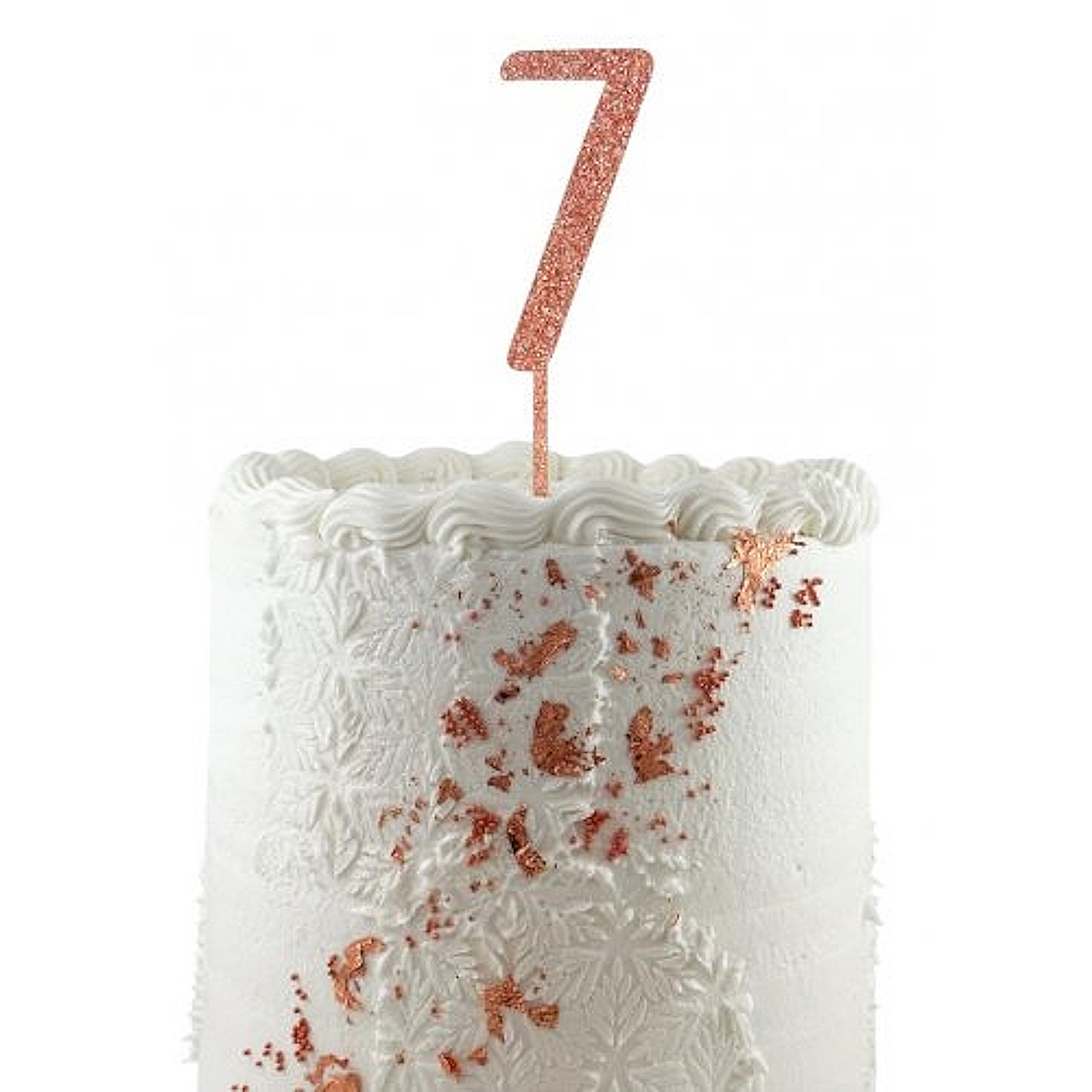 Glitter Rose Gold Acrylic Number 7 Cake Topper