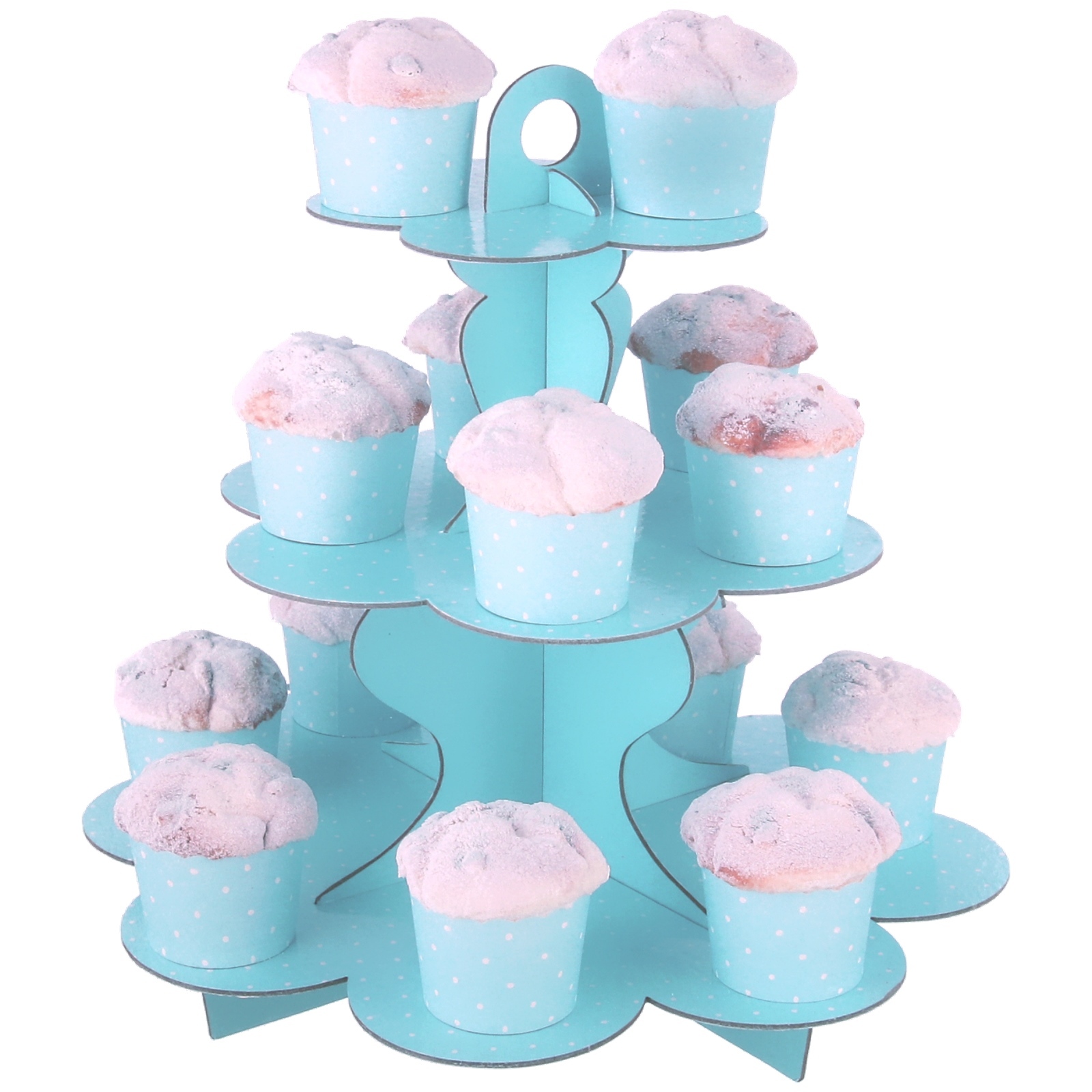 Pastel Blue and White Dot Cupcake Stand