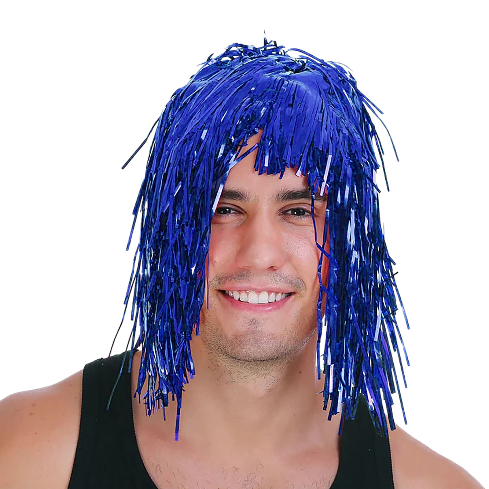 Blue Tinsel Wig 