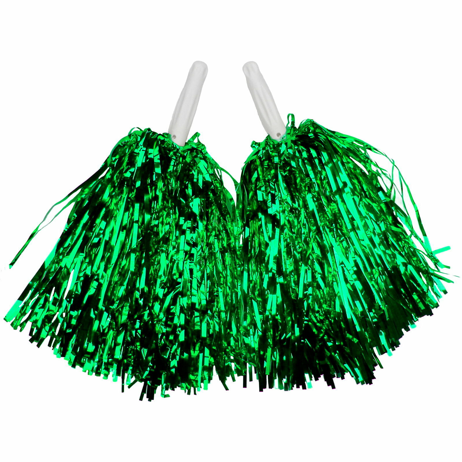 Metallic Green Foil Pom Poms (Set of 2)