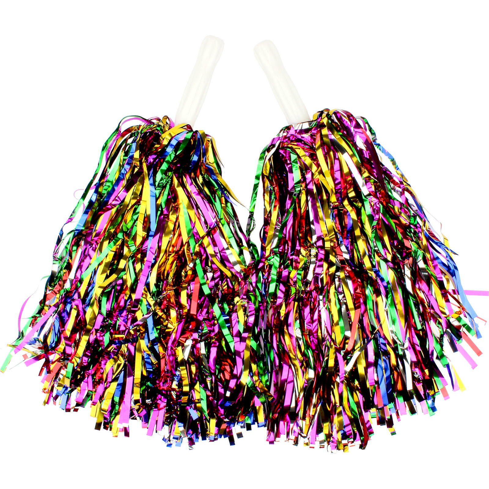 Metallic Rainbow Foil Pom Poms (Set of 2)