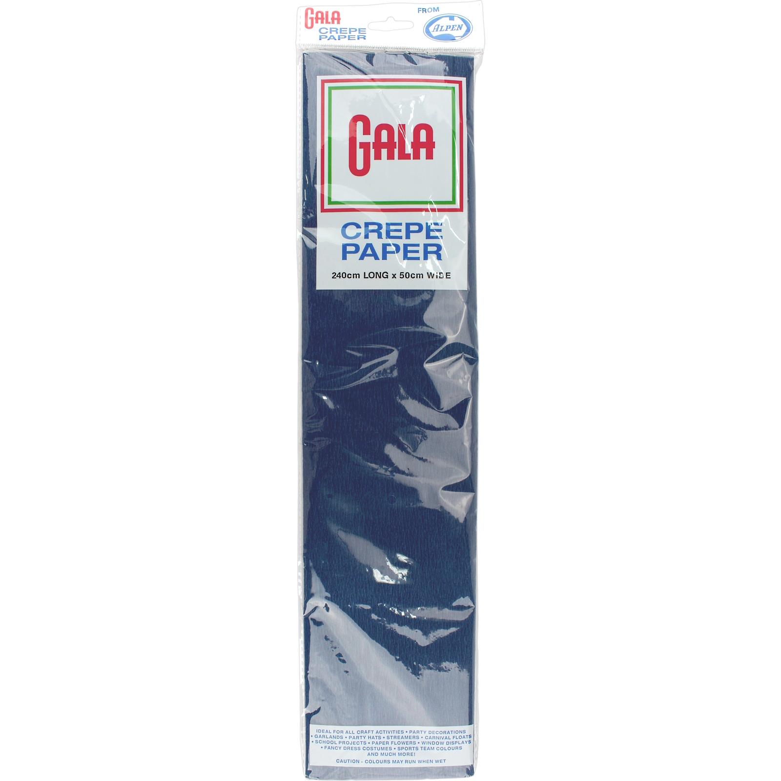 Gala Navy Blue Crepe Paper 240cm x 50cm (1 Sheet)