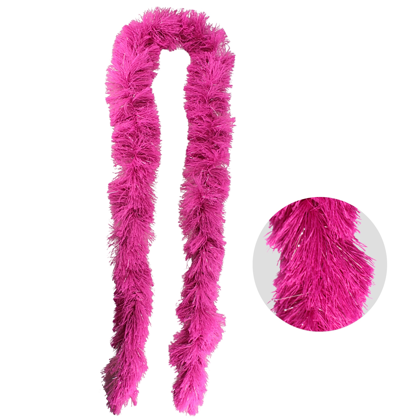 Hot Pink And Silver Fringe Boa