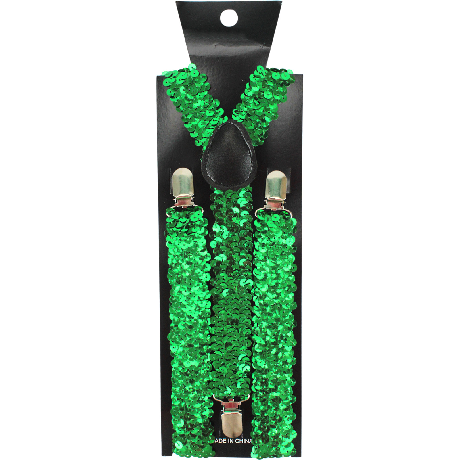 Green Sequin Suspender Braces