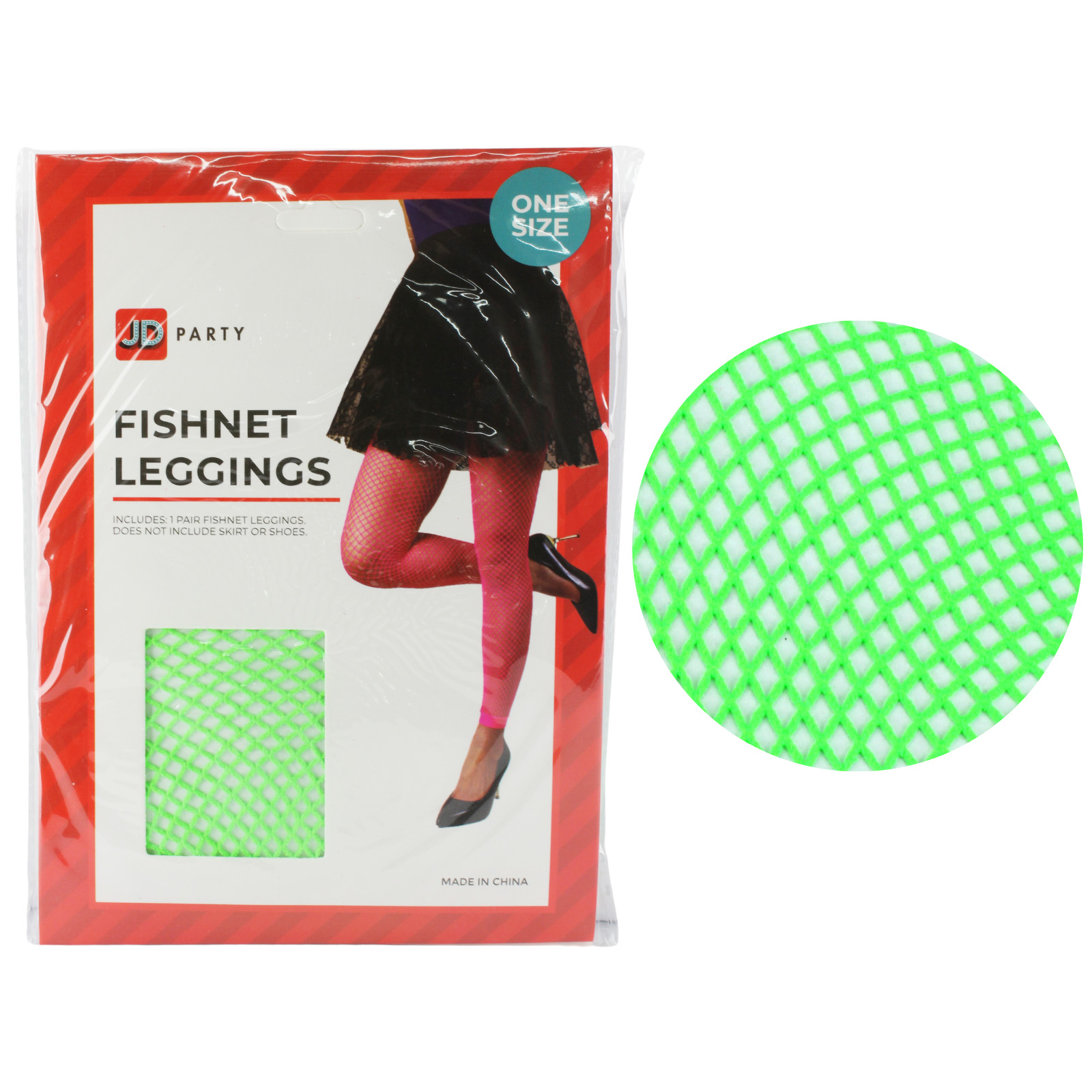 Neon Green Footless Fishnet Tights