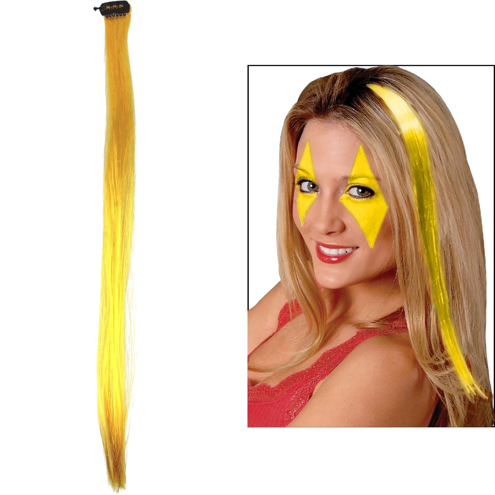 Yellow Clip In Hair Extension 