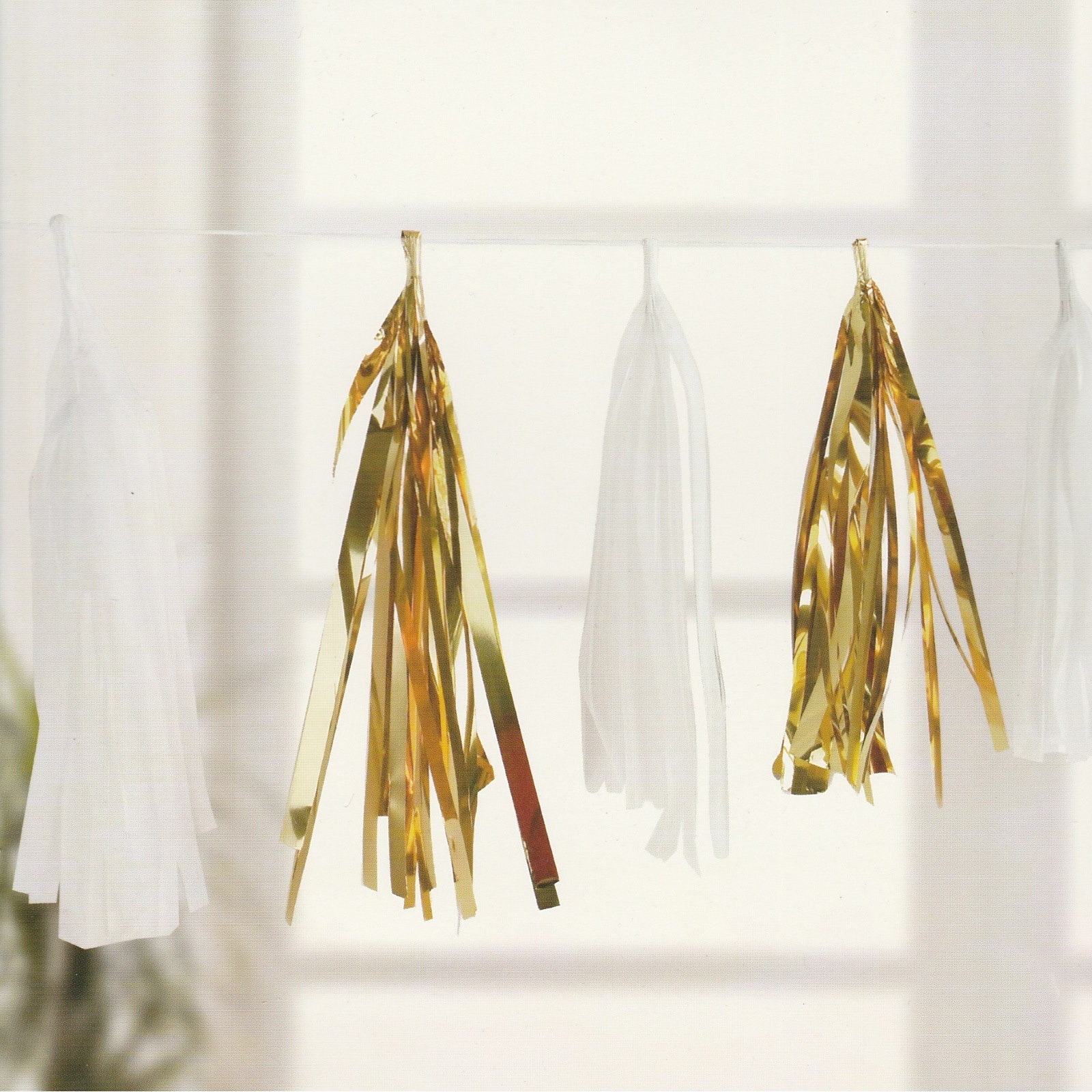 Gold and White Tassel Garland Banner
