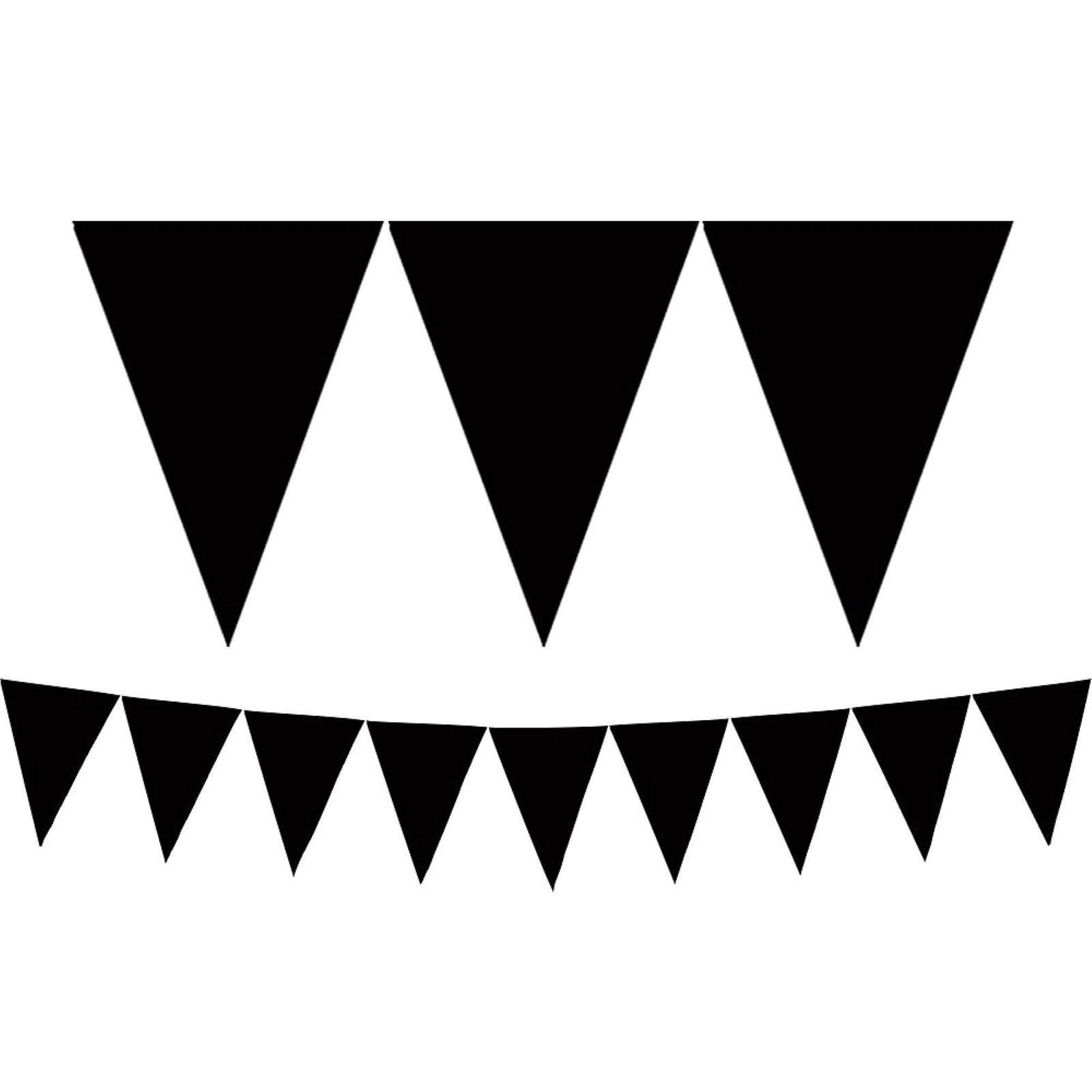 Black Paper Pennant Banner 4.57m