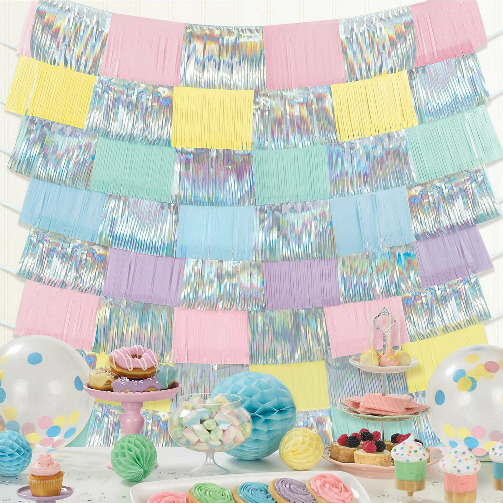 Pretty Pastels Foil Fringe Backdrop