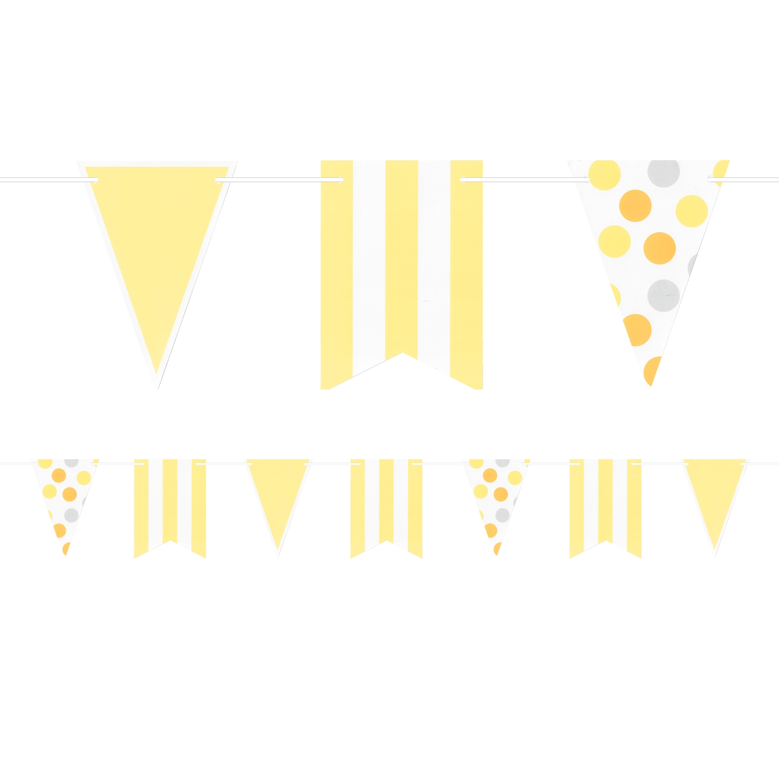 Light Yellow Polka Dots and Stripes Pennant Banner Pennant Banner