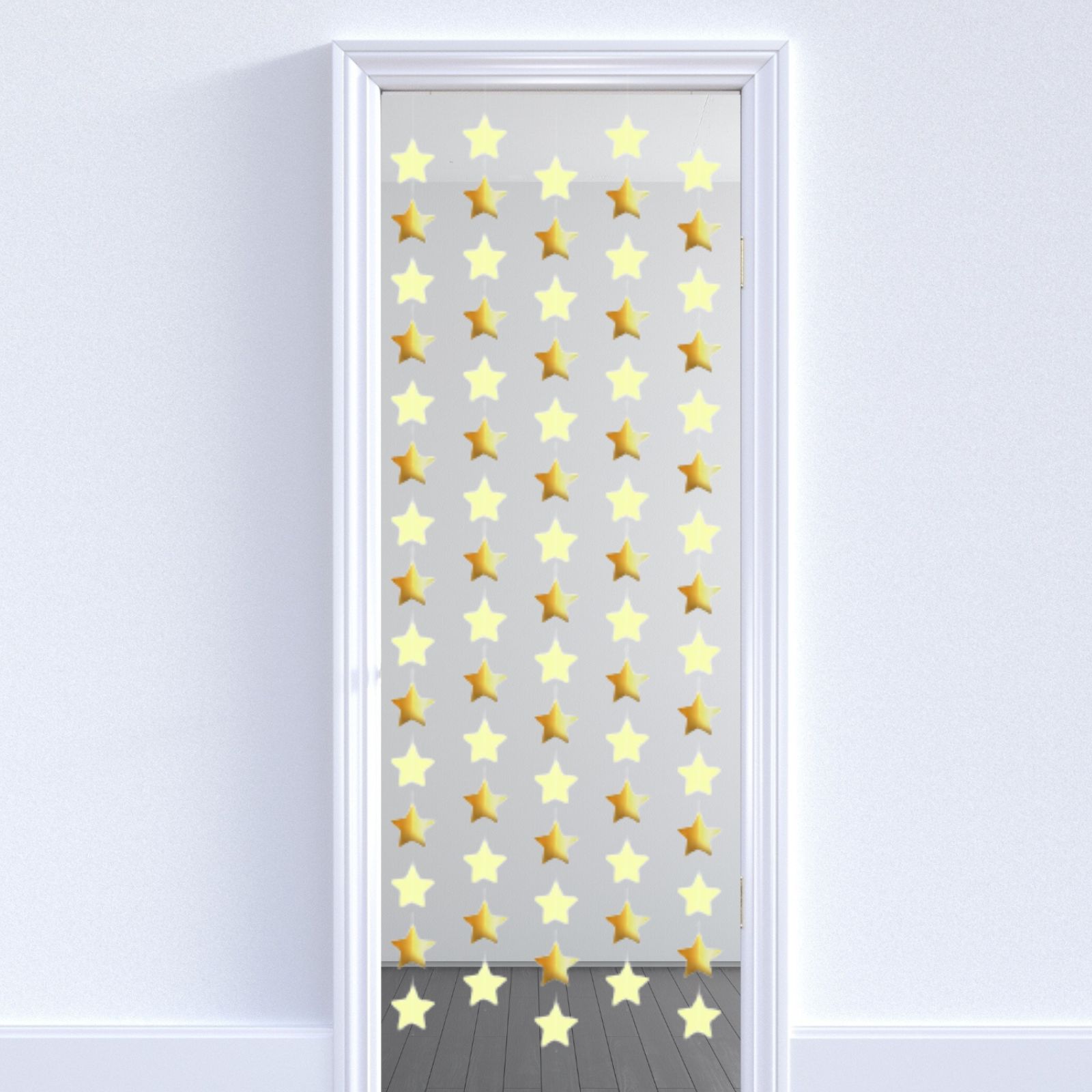 Light Yellow and Gold Star Garland String Decorations (Pack of 2)