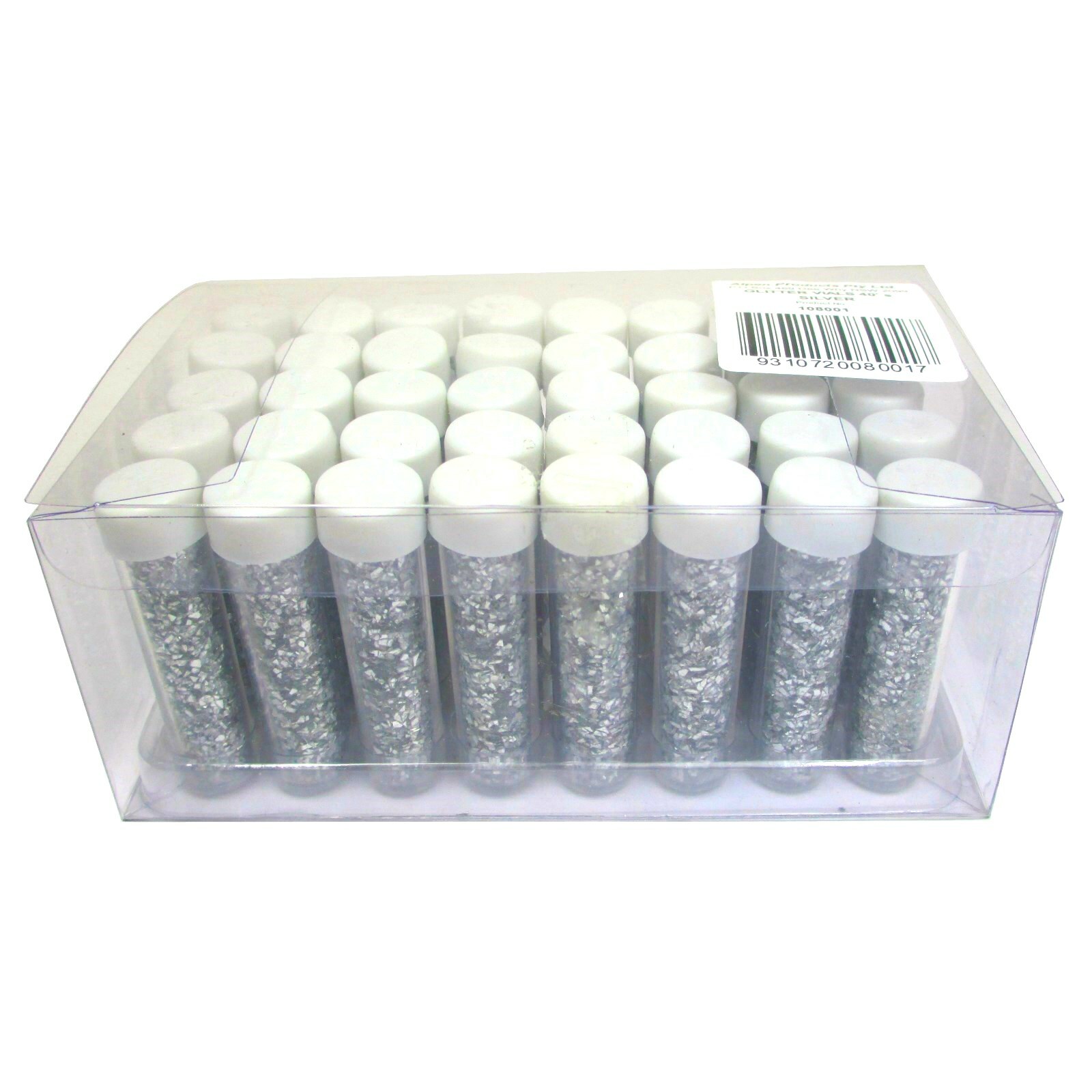 Silver Glitter Tubes (Pack of 40)