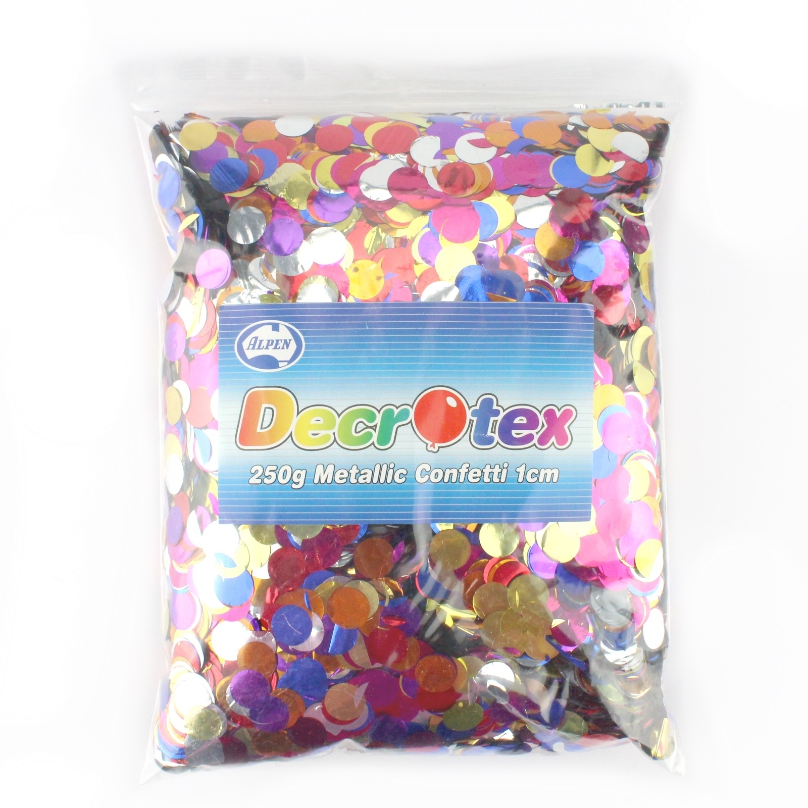 Bulk Multi Coloured Metallic Confetti 1cm (250g)