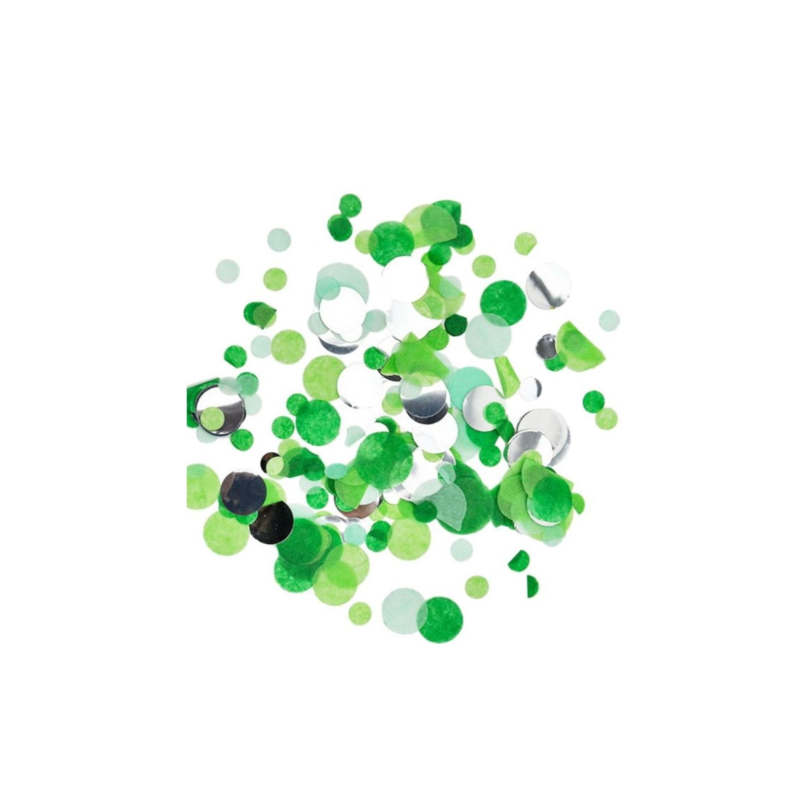 Green & Silver Assorted Confetti Circles