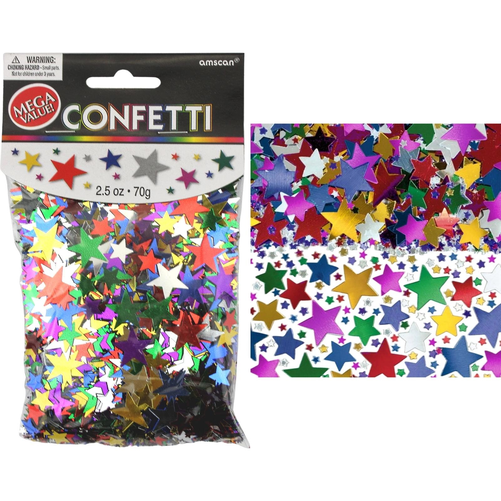 Assorted Coloured Star Confetti/Table Scatters 70g