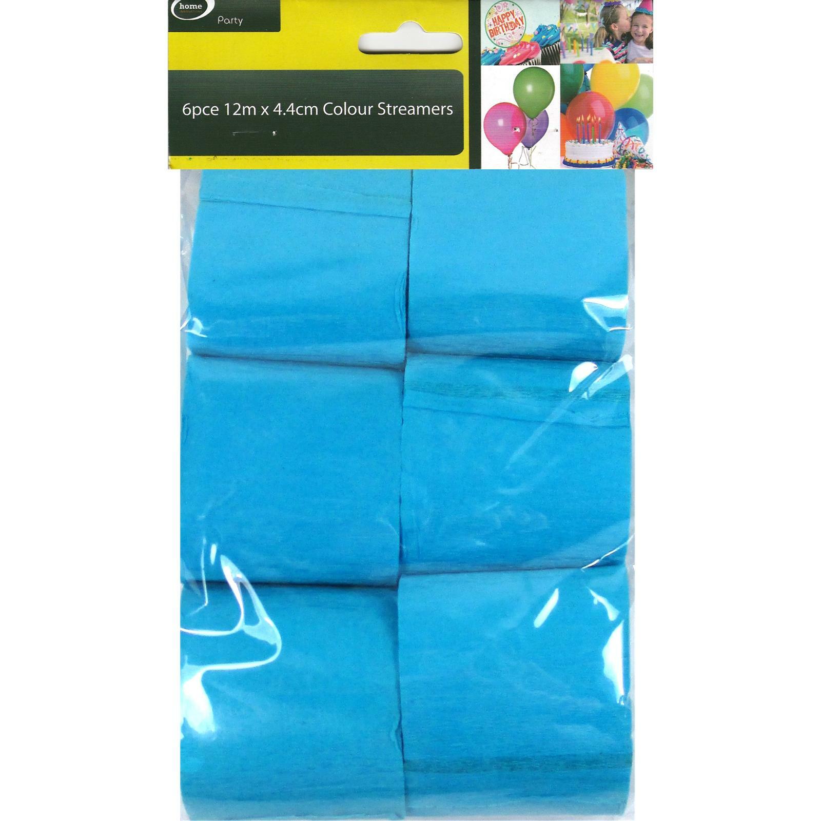 Teal Blue Crepe Streamers (Pack of 6)