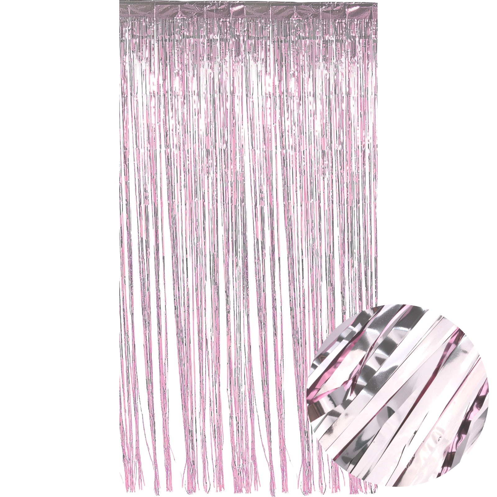 Metallic Light Pink Foil Backdrop Curtain 100cm x 200cm