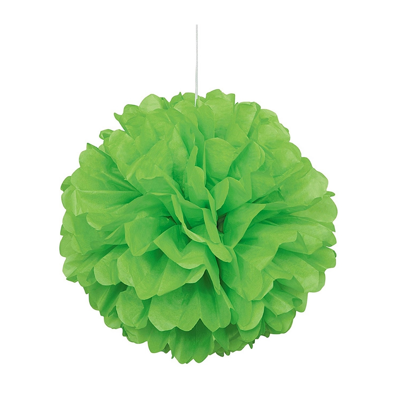20cm Tissue Paper Puff Ball Lime Green