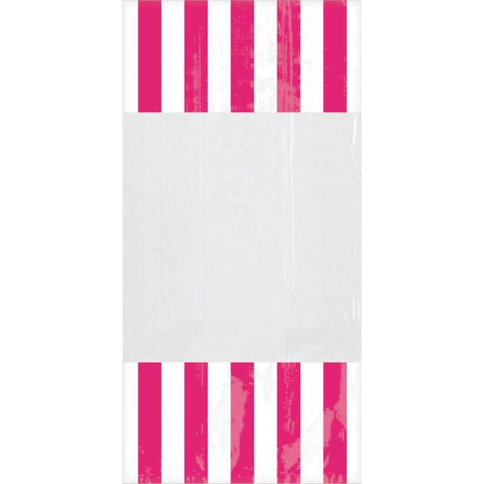 Hot Pink Striped Cellophane Treat Bags (Pack of 10)