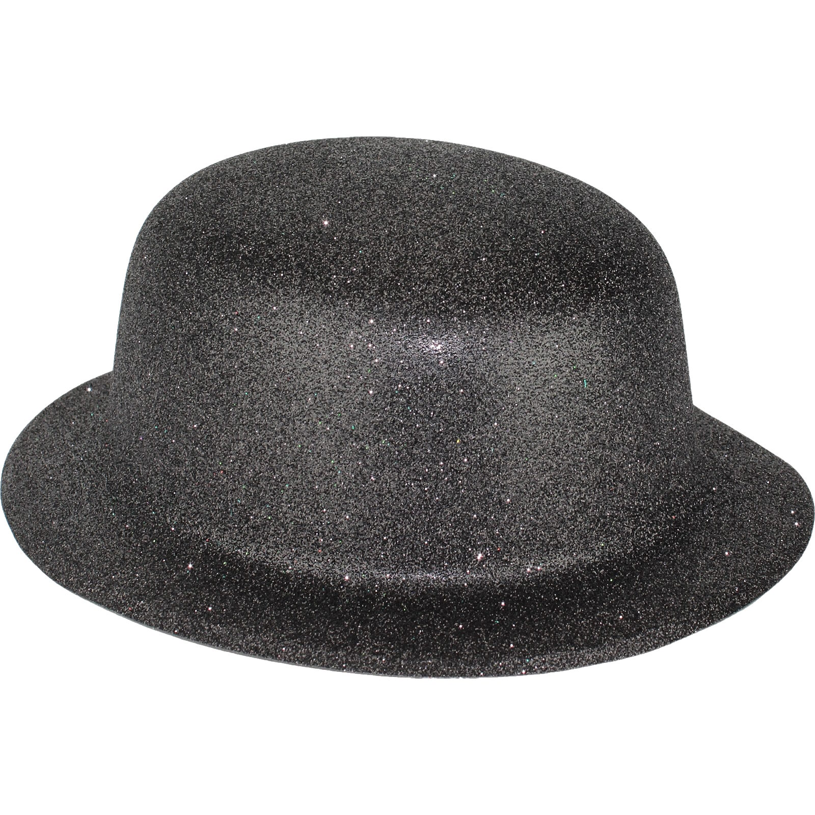 Black Glitter Bowler Hat