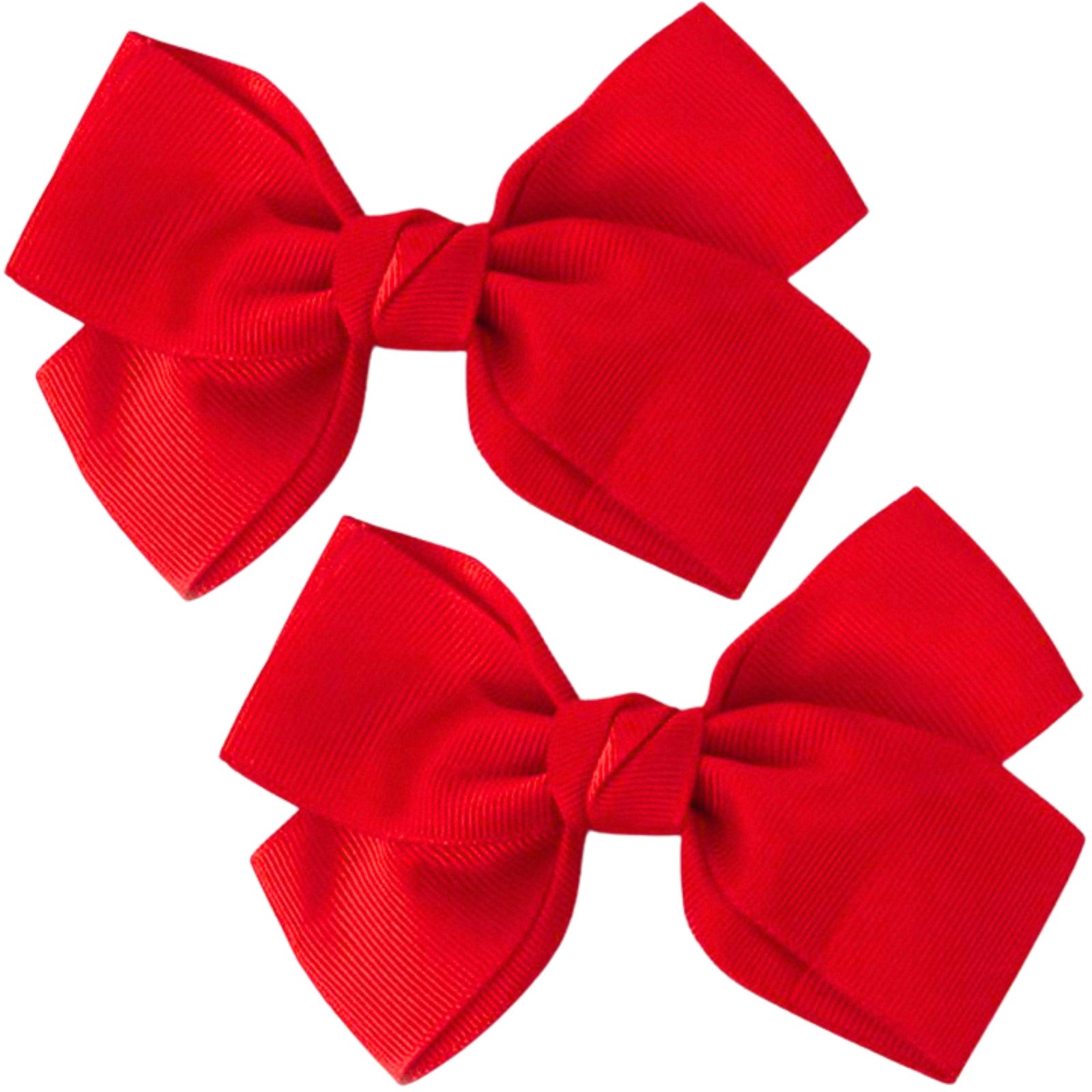 Red Ribbon Bow Hair Clips (Pack of 2)