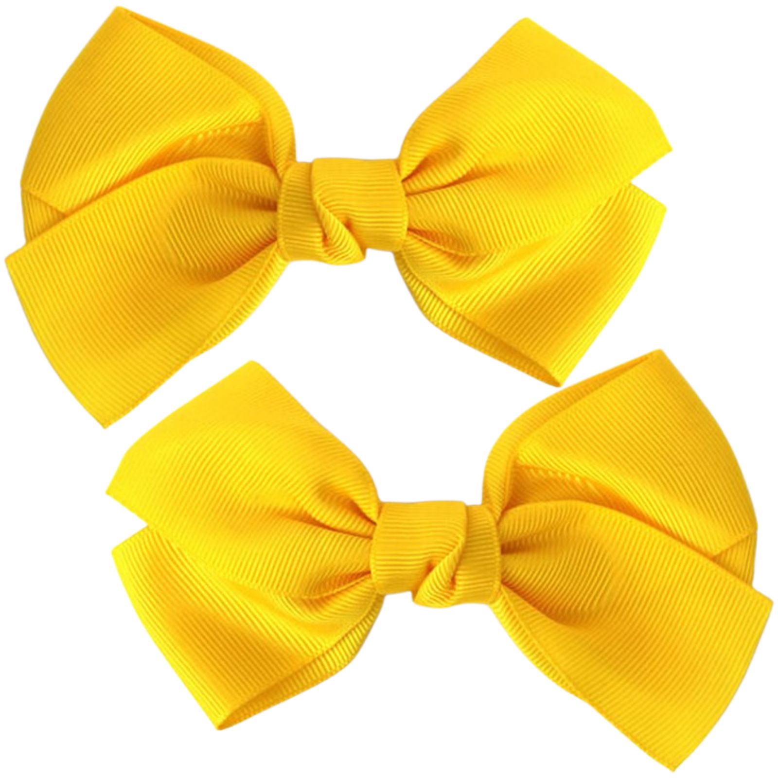 Yellow Ribbon Bow Hair Clips (Pack of 2)