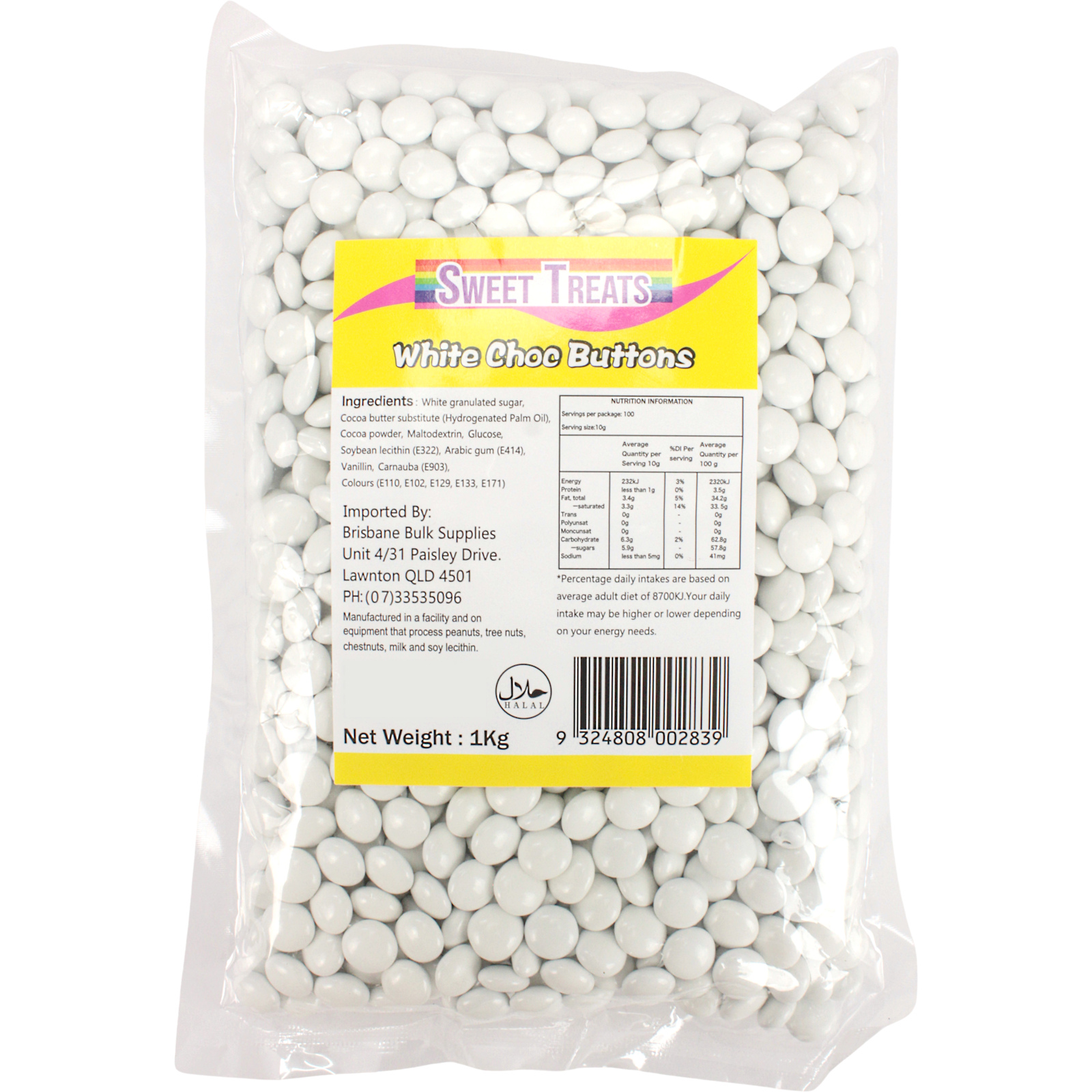 White Chocolate Buttons (1kg)