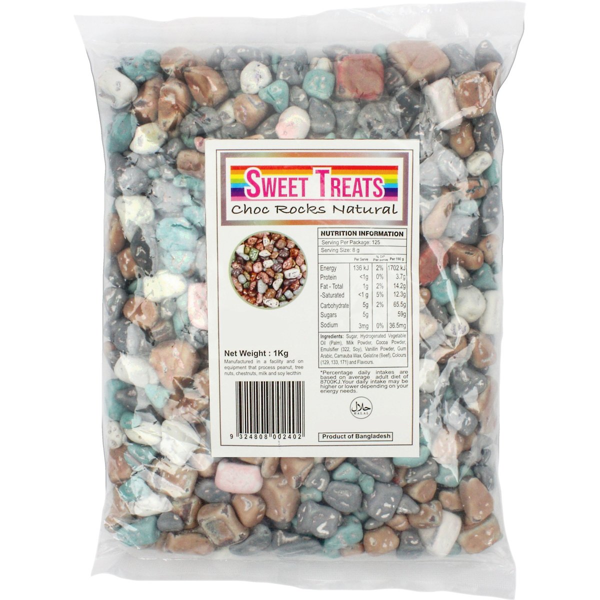 Choco Rocks Label Natural Coloured Choc Rocks (1kg) | Lollies, Sweets, & Candy | Party ...