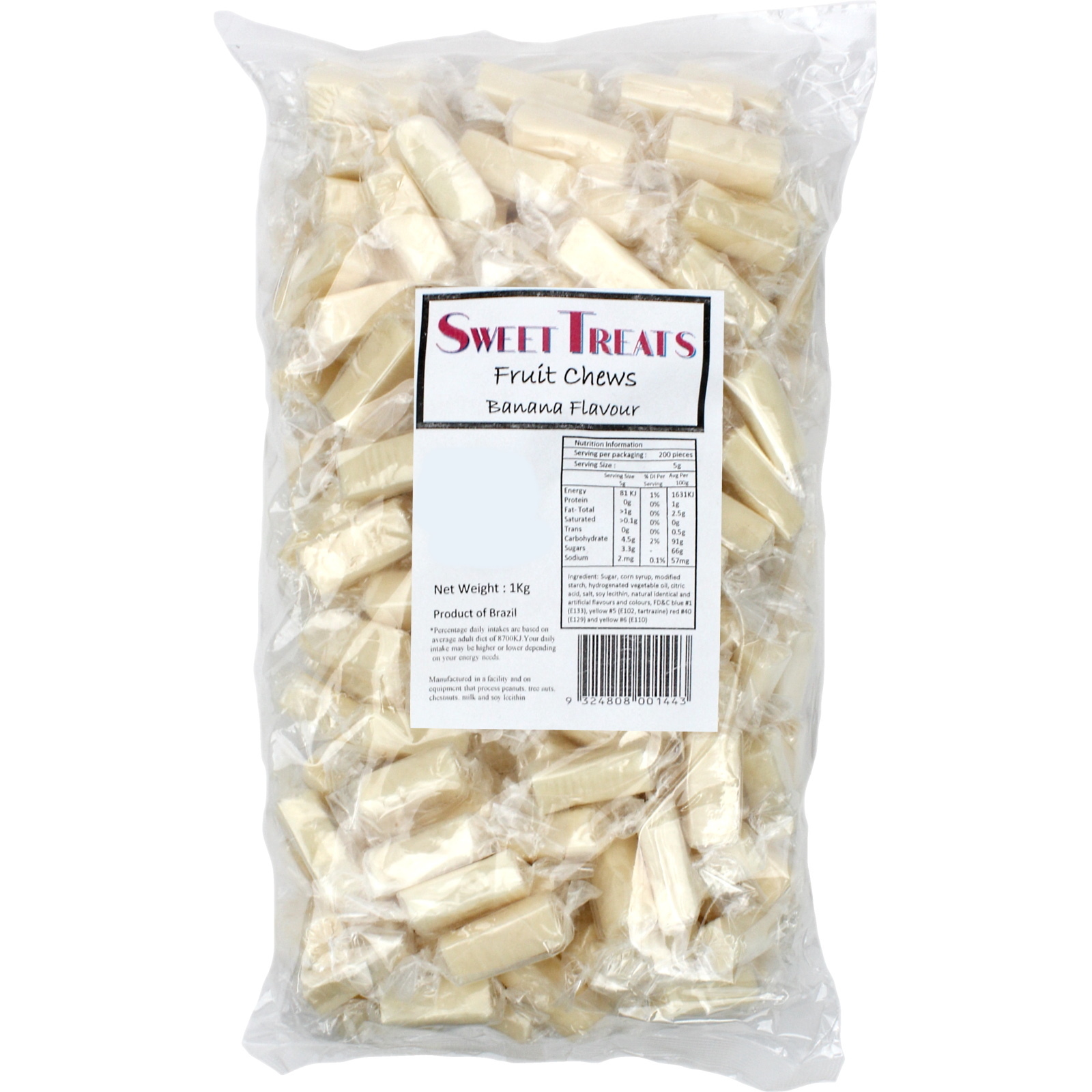 White Banana Fruit Chews (1kg)