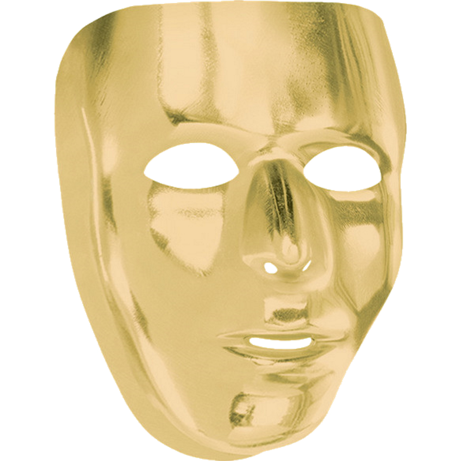 Metallic Gold Plastic Full Face Mask