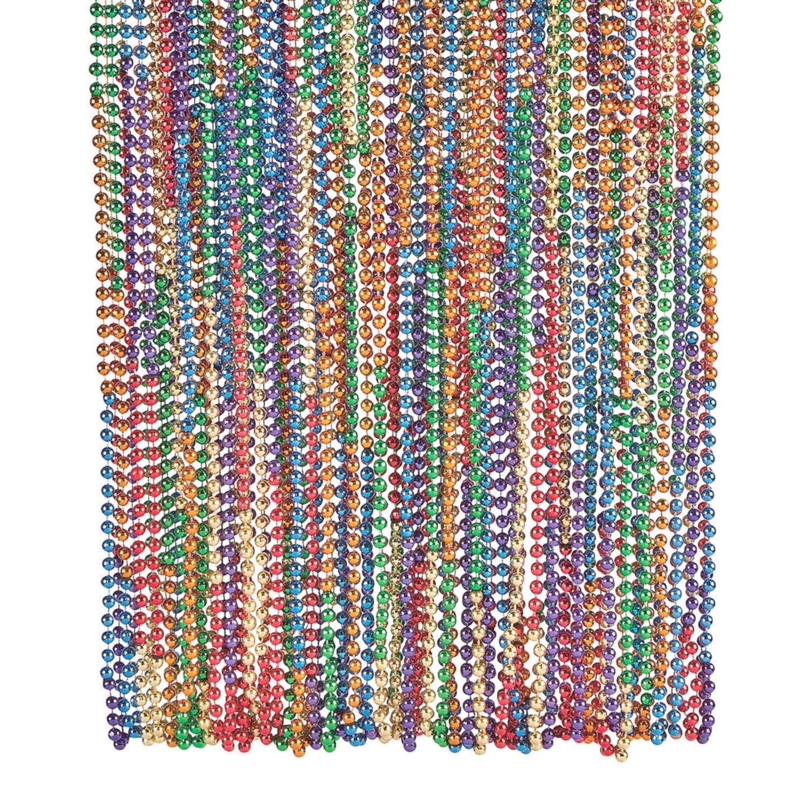 Metallic Rainbow Bead Necklaces (Bulk Pack of 48)