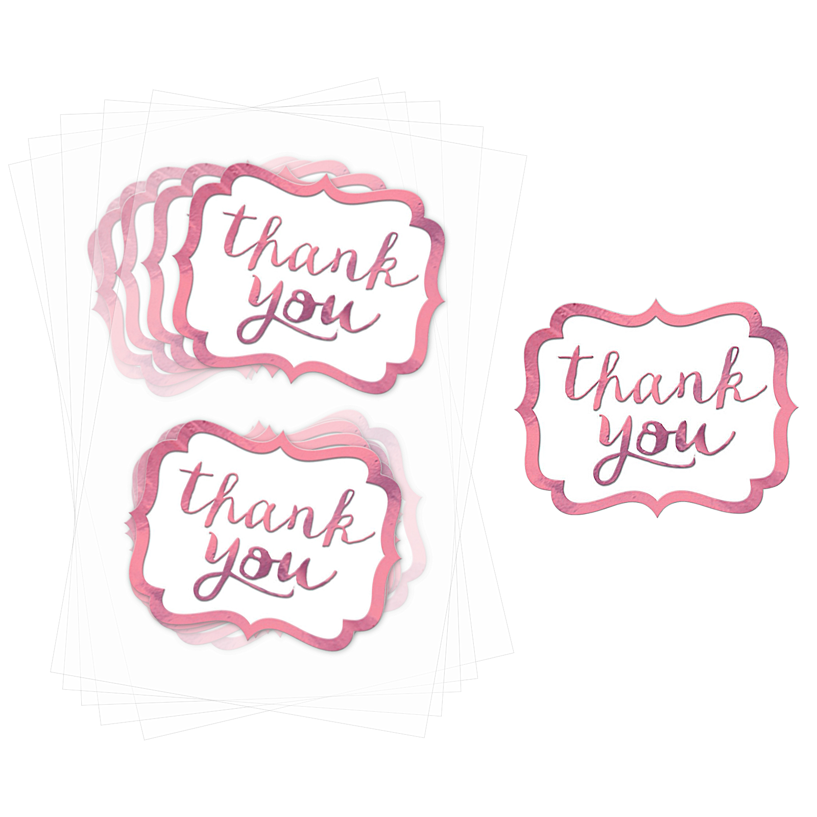 Pink Thank You Stickers (Pack of 50) 