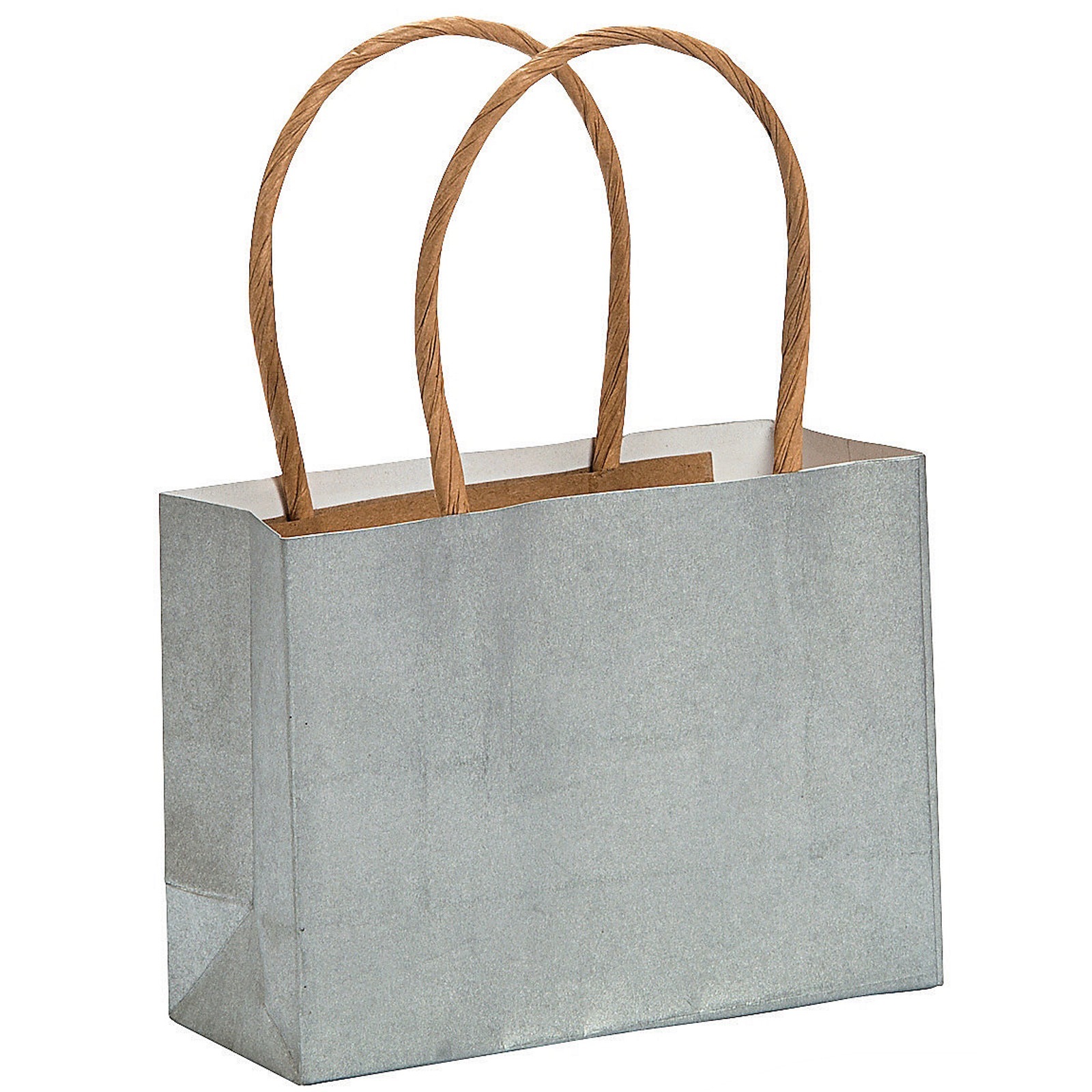 Silver Small Paper Gift Bags (Pack of 12)