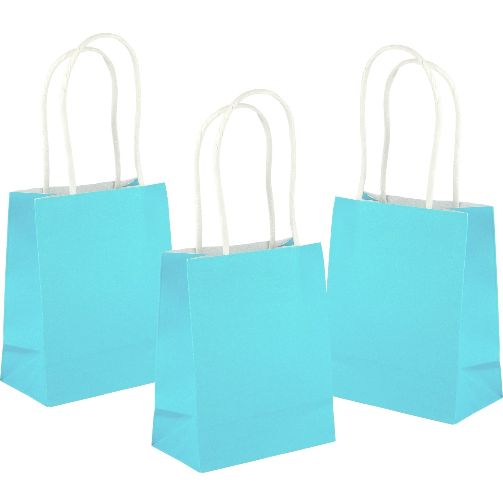 Light Blue Kraft Paper Gift Bags 13.5cm (Pack of 5)