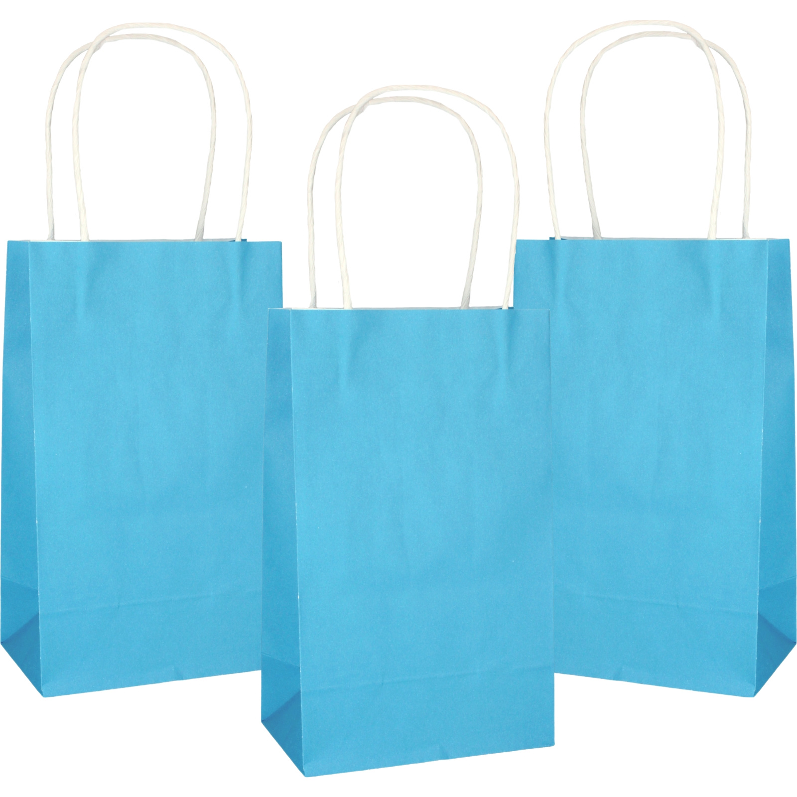 Azure Blue Paper Gift Bags 21.5cm (Pack of 5)  