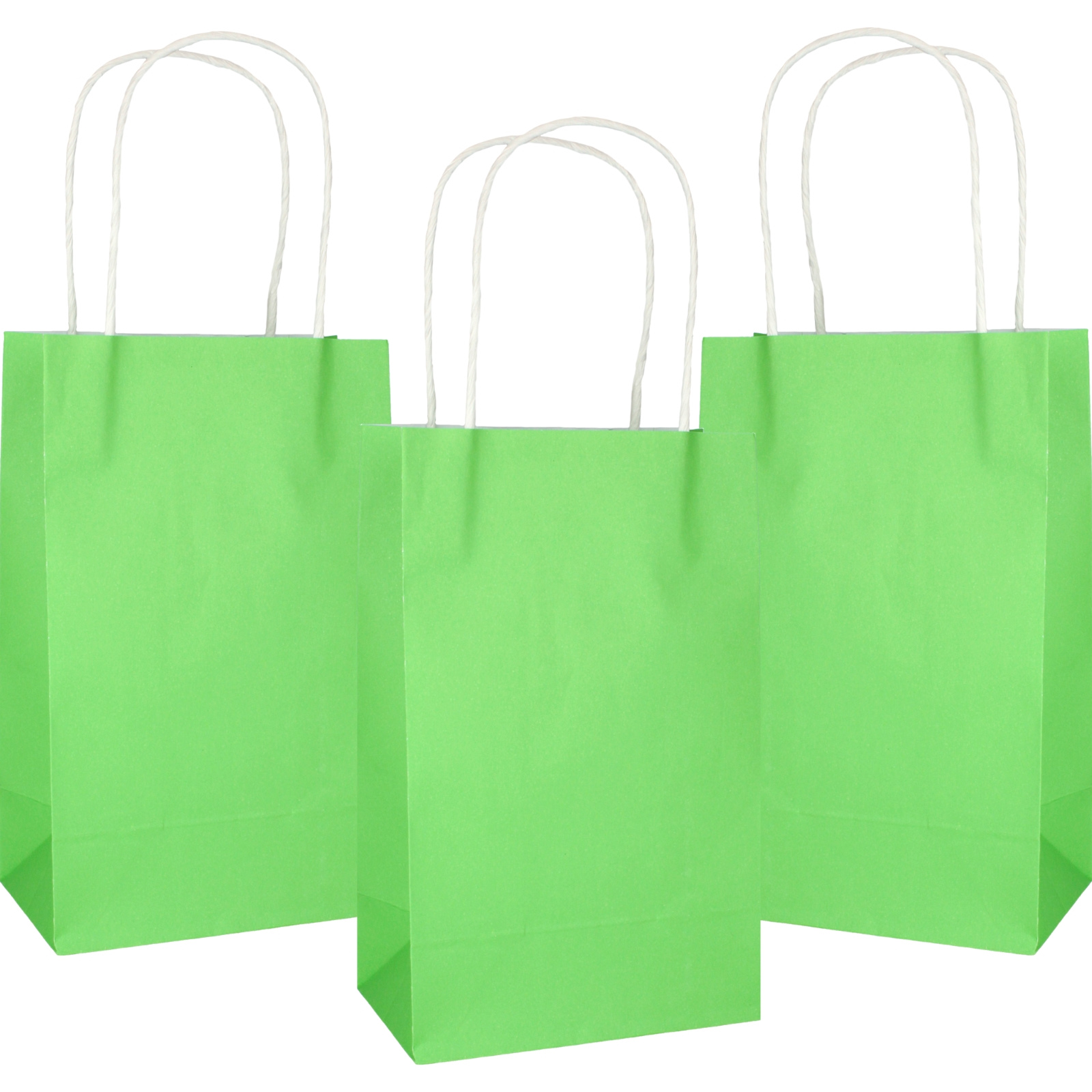 Lime Green Paper Gift Bags 21.5cm (Pack of 5) 