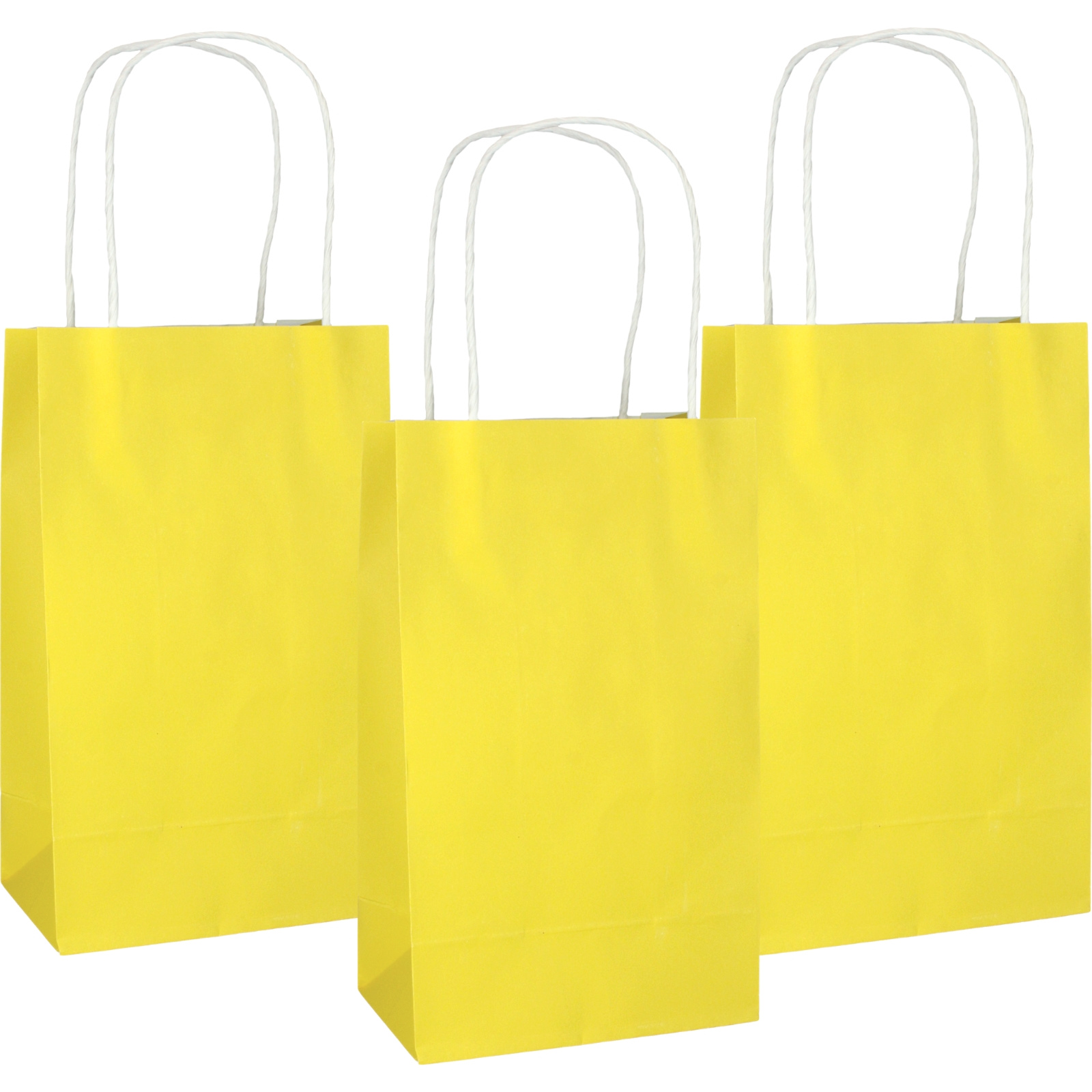 Yellow Paper Gift Bags 21.5cm (Pack of 5)  